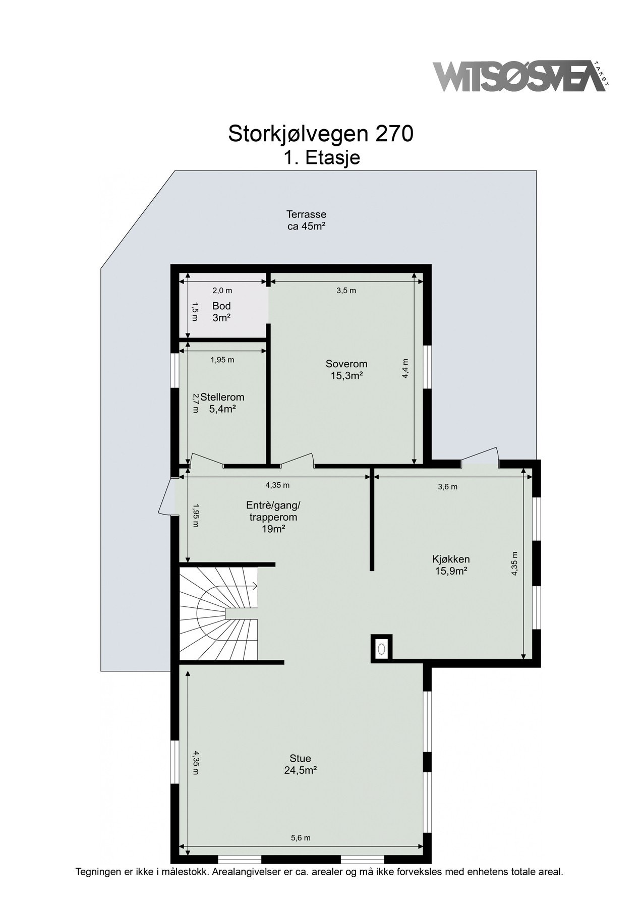 Plantegning 1 etasje. Galleribilde