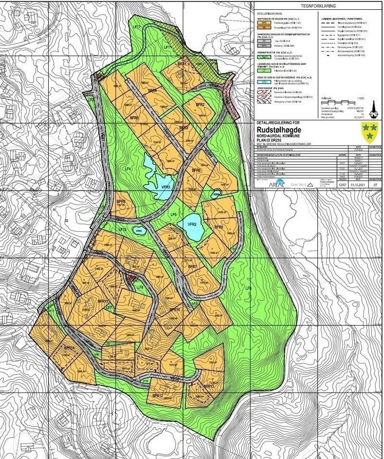 Tomtekart over feltet Galleribilde