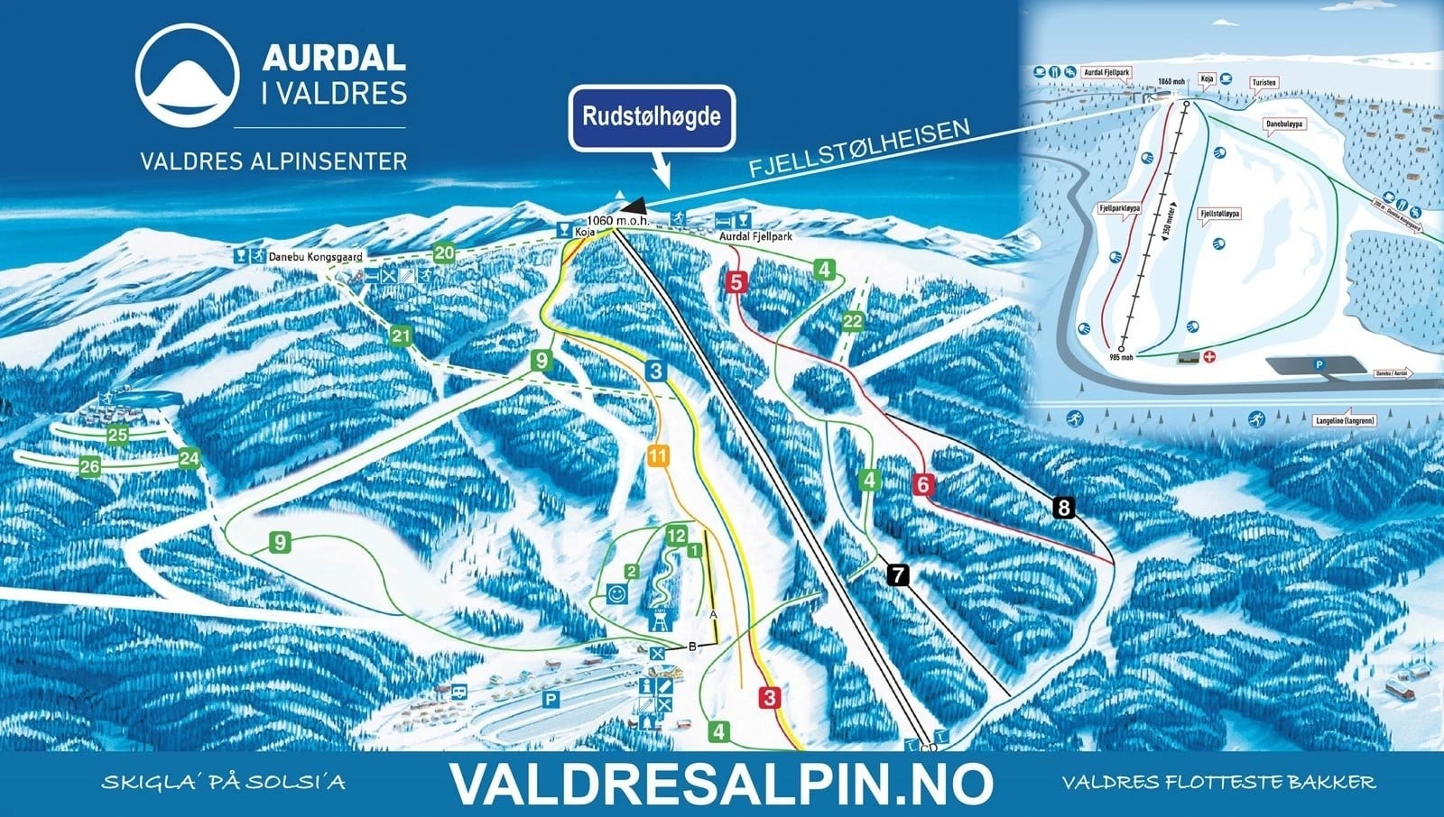 Gangavstand fra hyttetomten til et fantastisk alpinanlegg Galleribilde