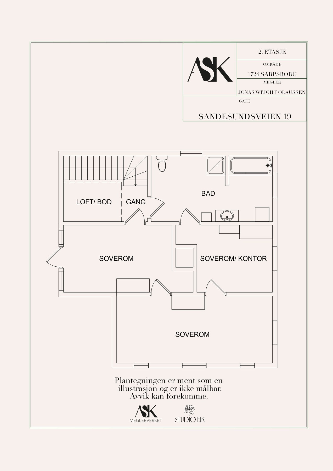 Plantegning 2. etasje Galleribilde