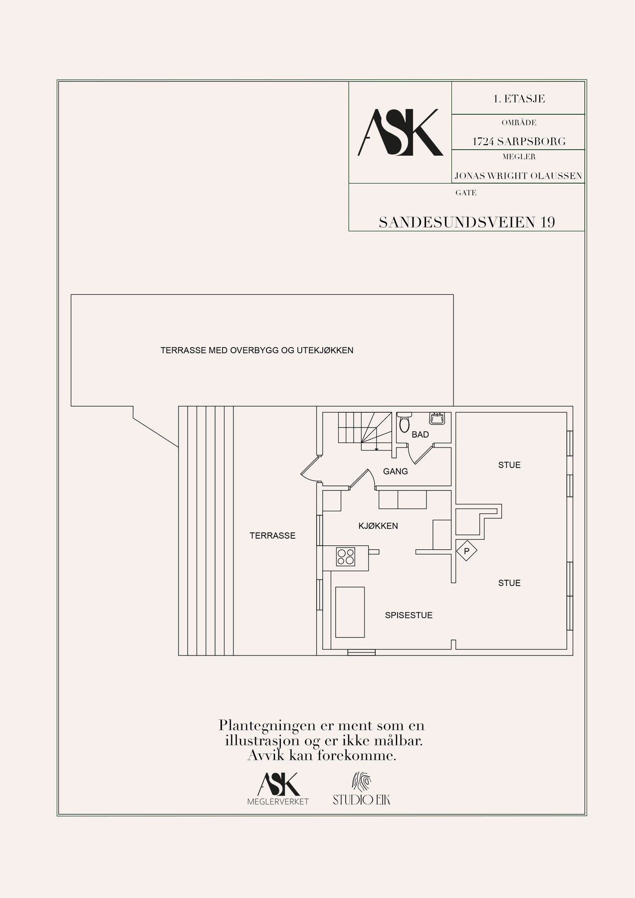Plantegning 1. etasje Galleribilde