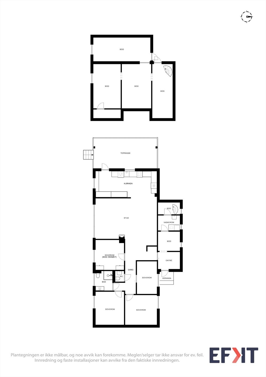 Plantegning begge etg. Galleribilde