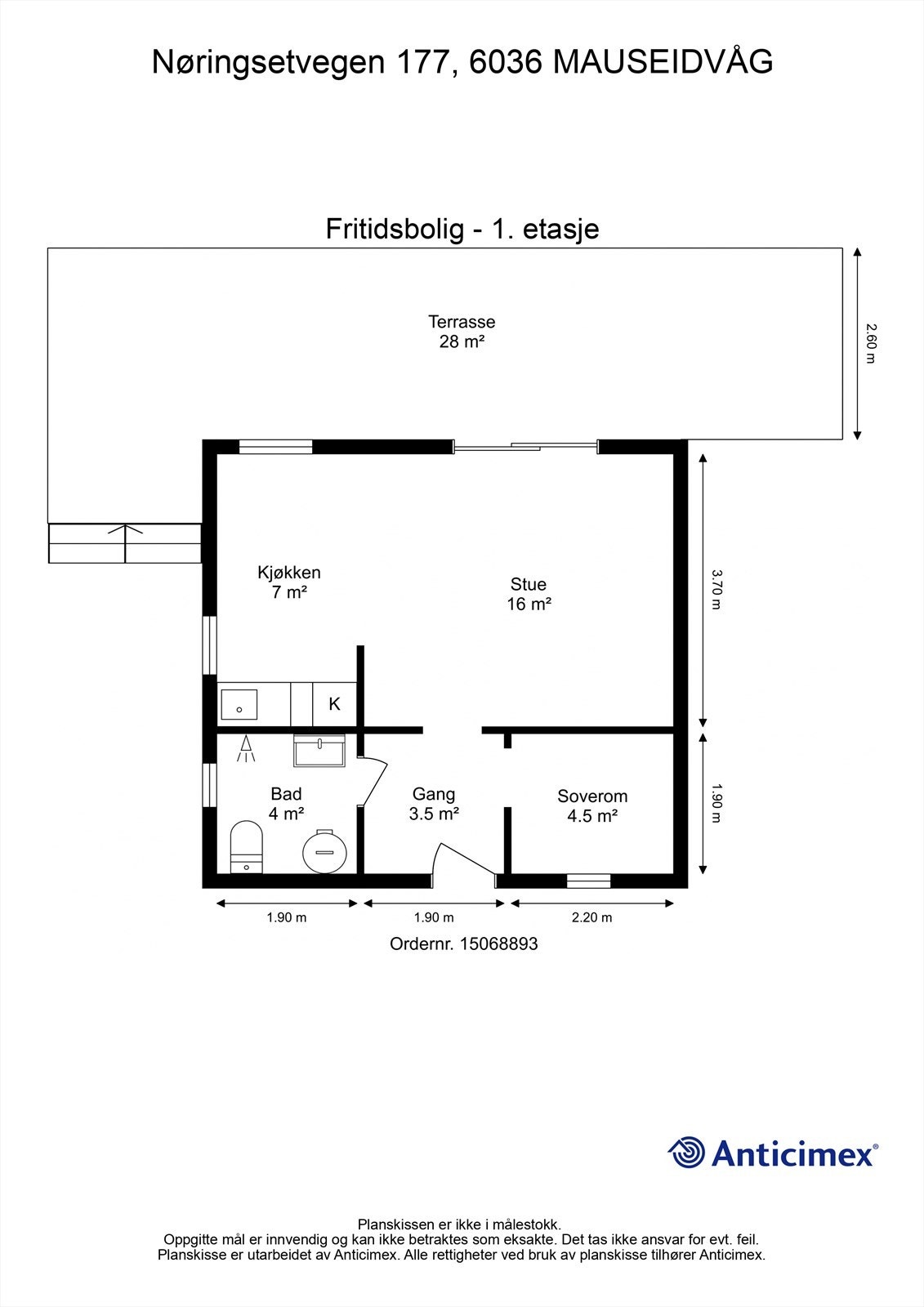 Målsatt plantegning Galleribilde