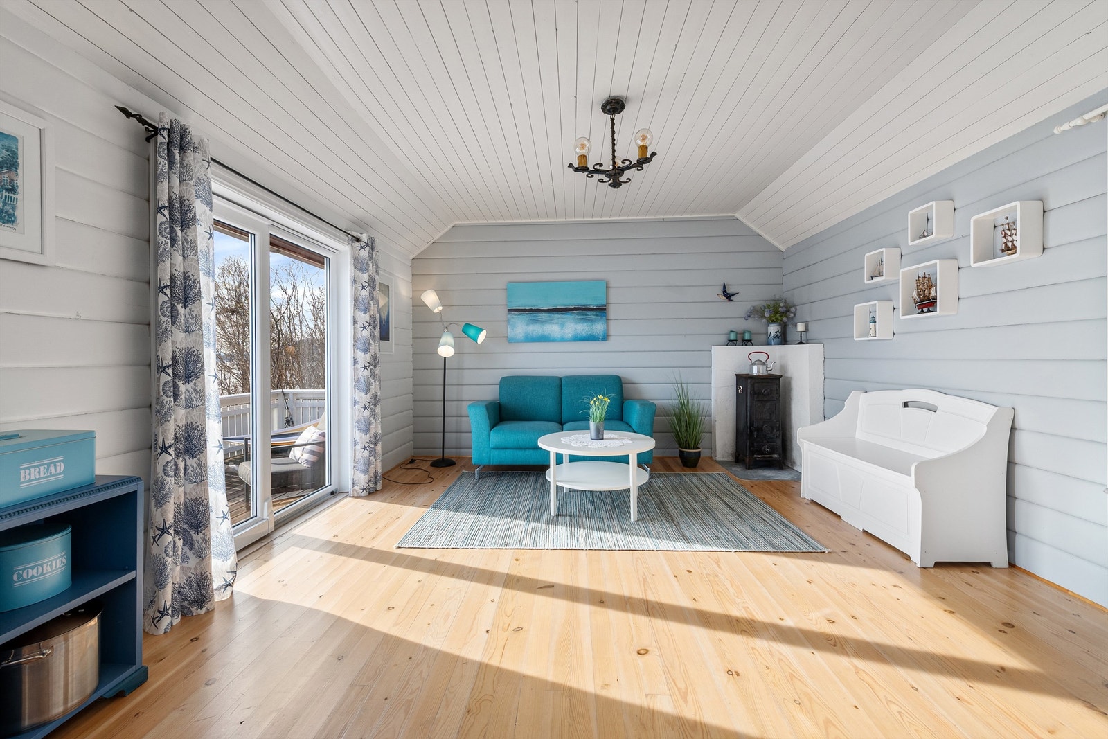 Stue med skyvedør til terrassen Galleribilde