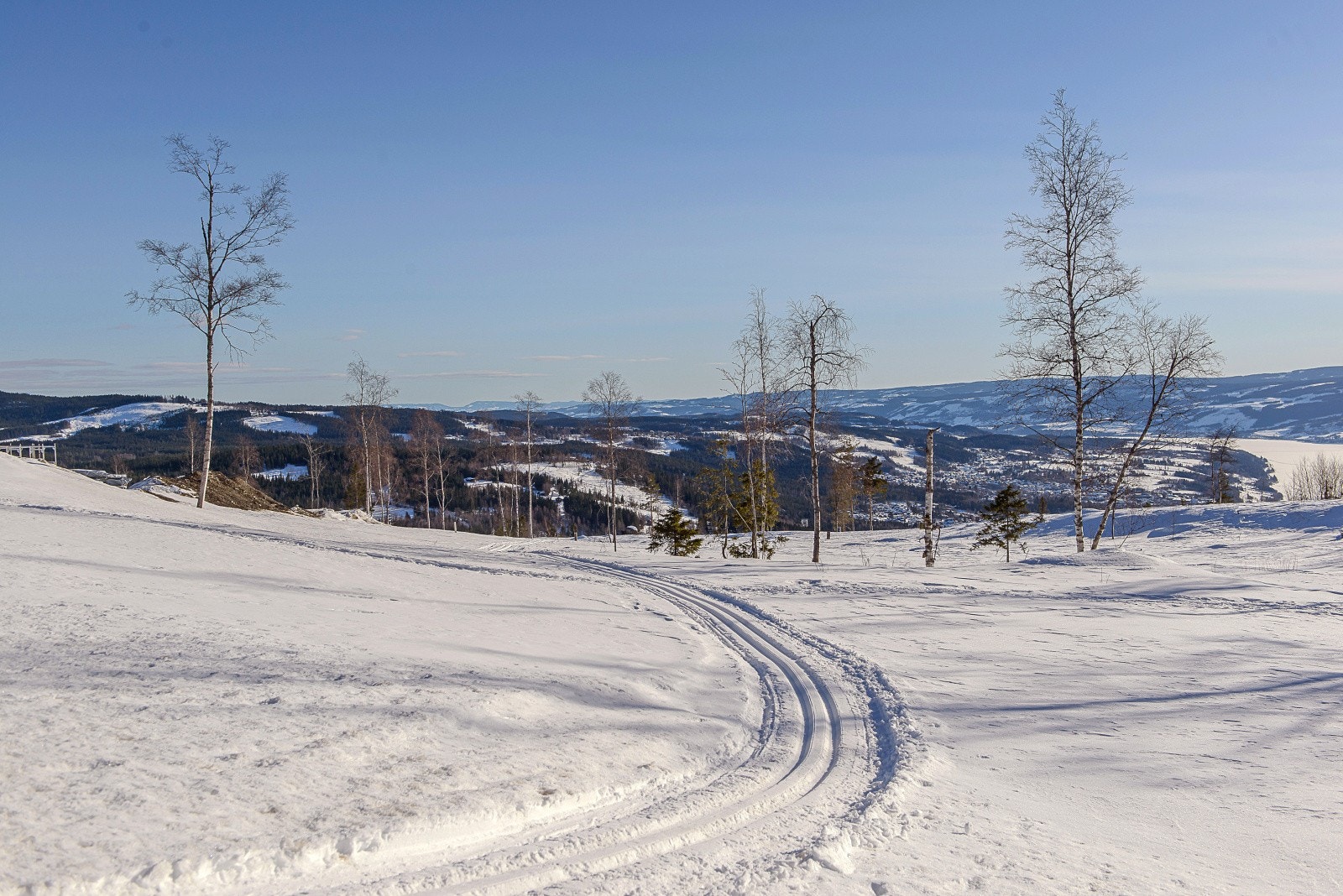 Skiløypa slynger seg rundt tomtefeltet Galleribilde