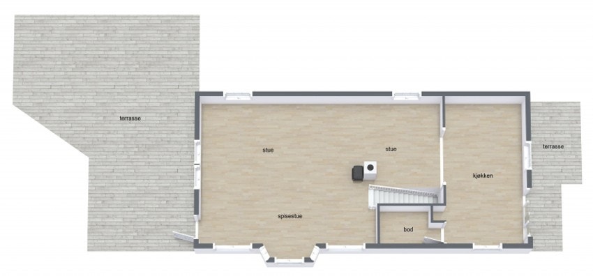 Plantegning 1. etasje Galleribilde