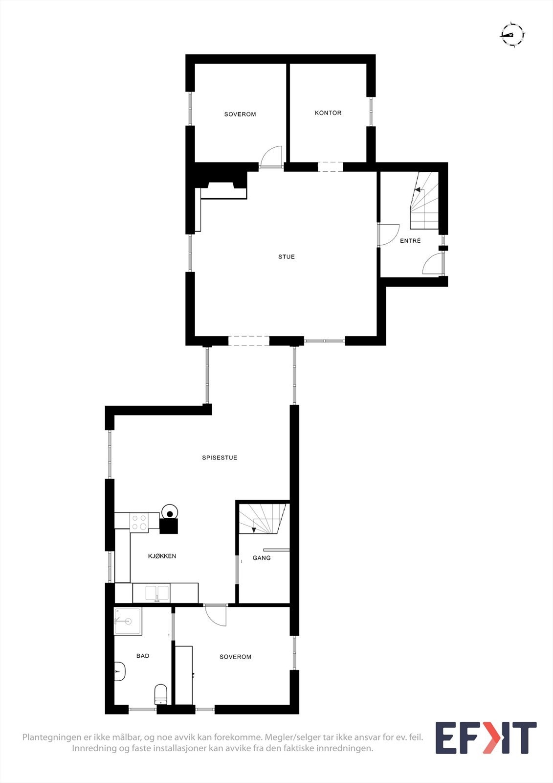Plantegninger 1. etasje. Galleribilde