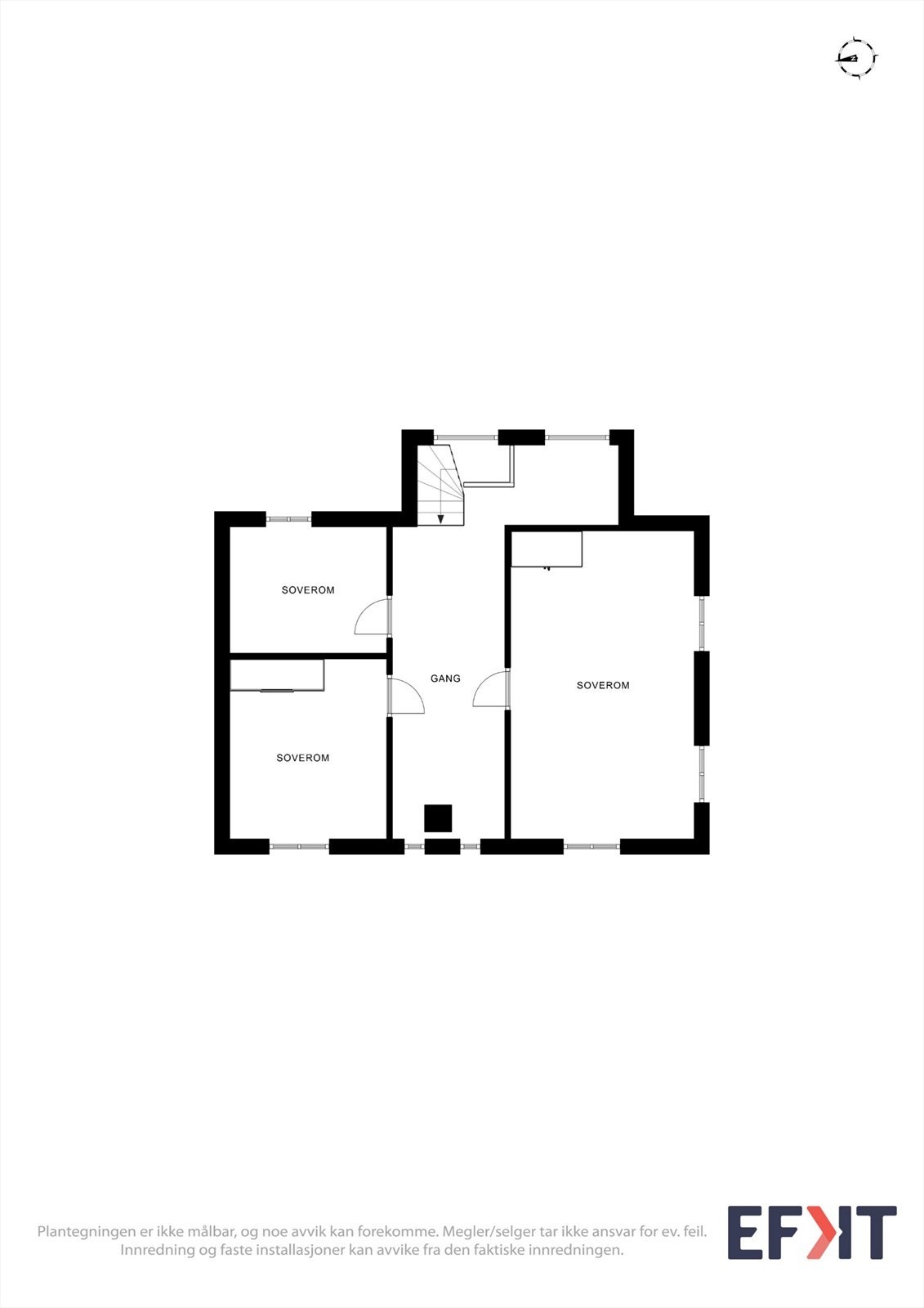 Plantegning 2. etasje historisk del våningshus. Galleribilde