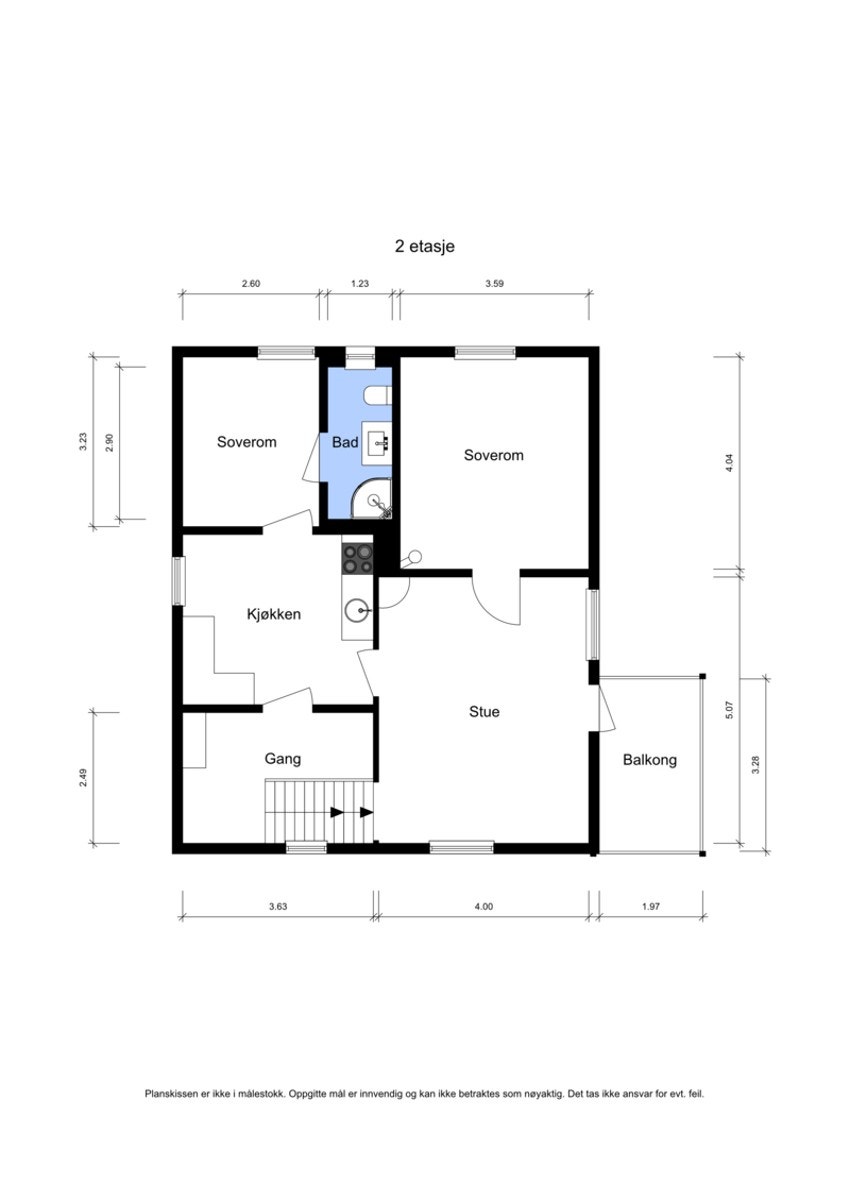 Plantegning 2.etasje Galleribilde