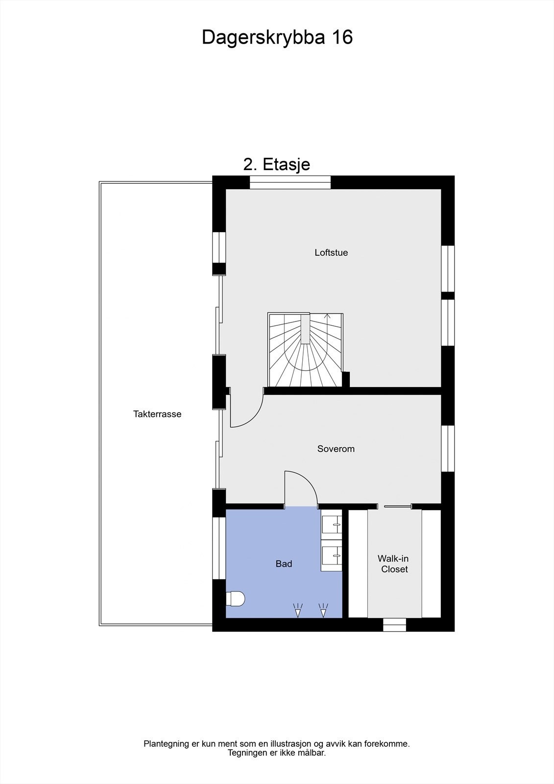 2 D plantegning 2. etasje Galleribilde