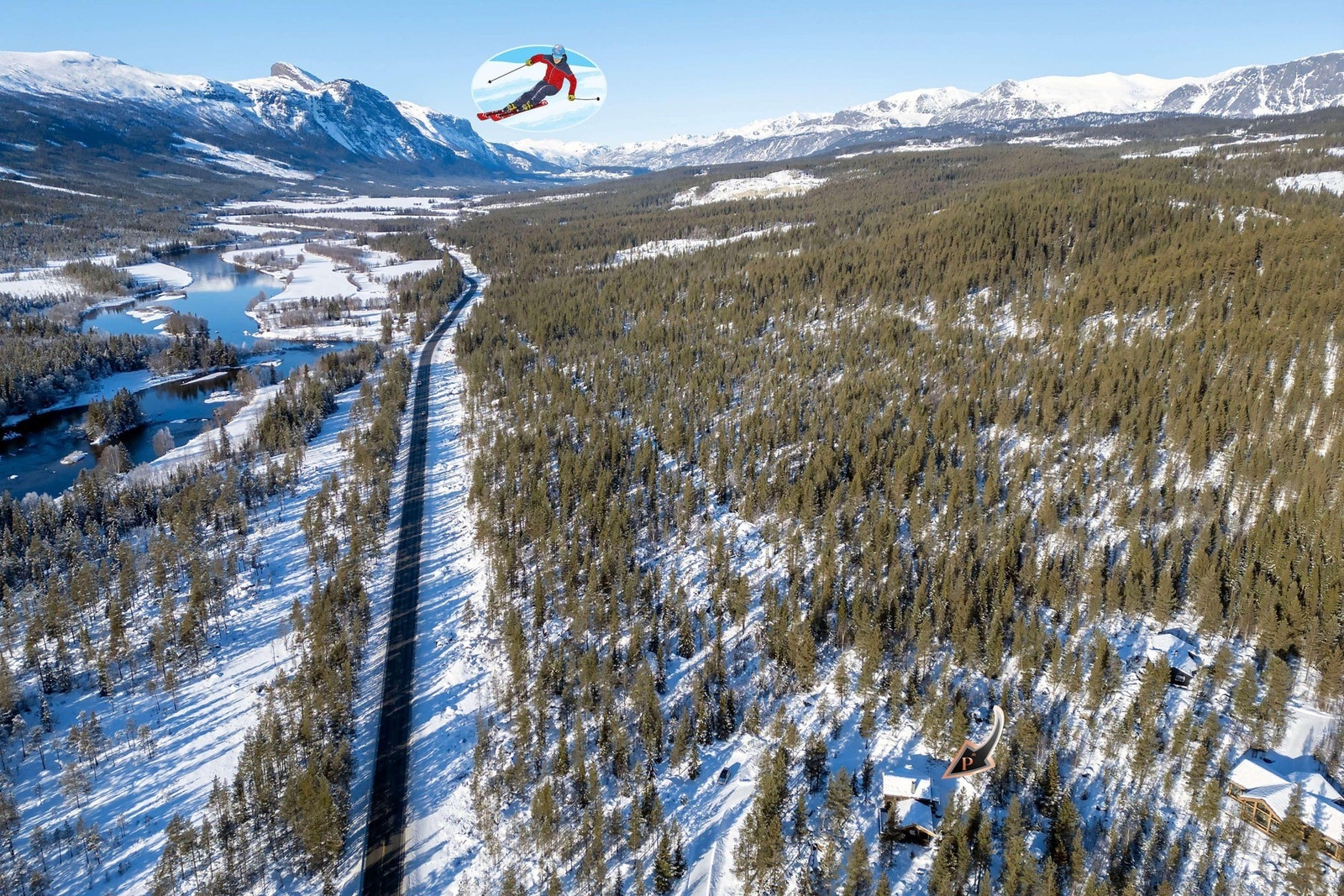 Hytten ligger usjenert til i vakre omgivelser. Galleribilde