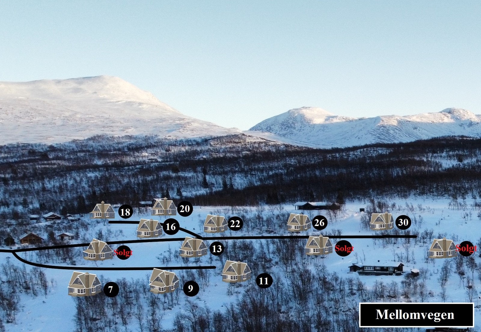 Tomtene ligger på solsiden mot vest, sentralt i Stugudal. Rotvoldlia ligger svært fint til med fantastisk utsikt mot Stugusjøen og gode solforhold. Galleribilde