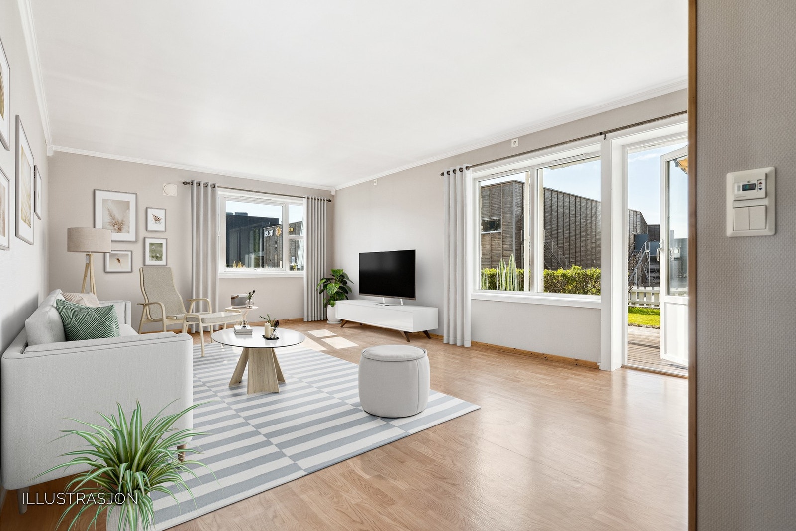 En flott andelsleilighet med utgang til markterrasse og hage Galleribilde