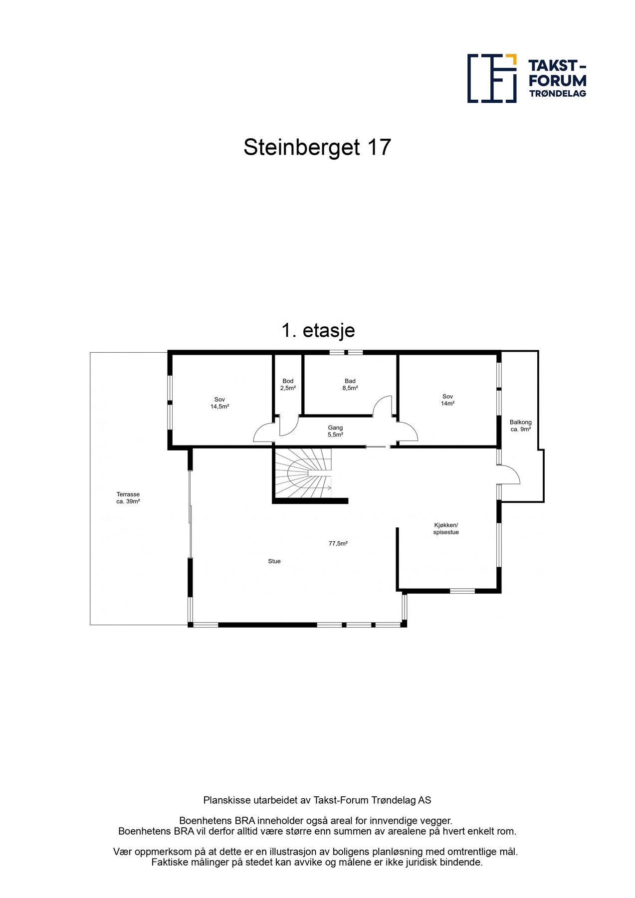 Plantegning 1. etasje Galleribilde