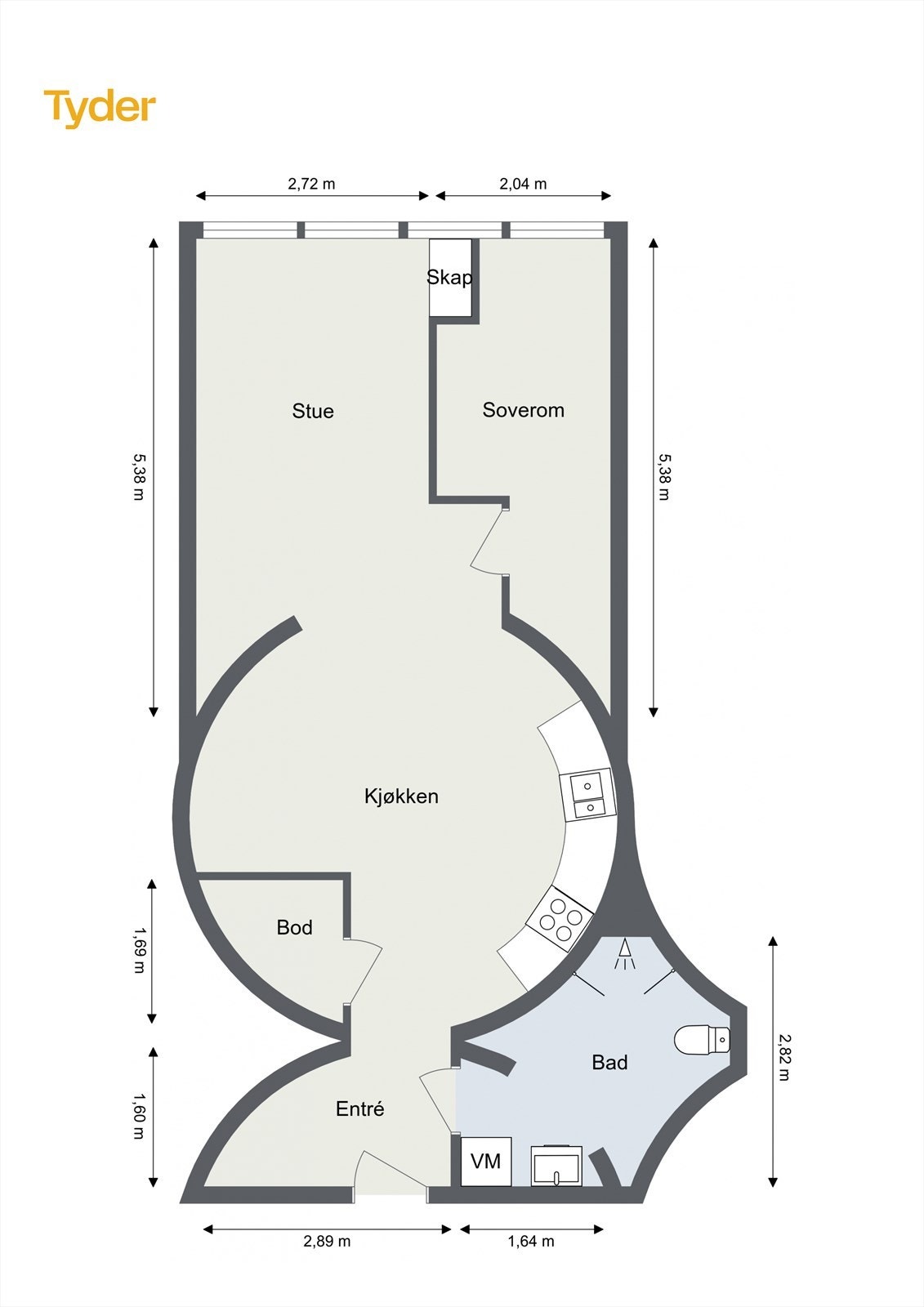 Plantegning Trondheimsveien 197A. Galleribilde