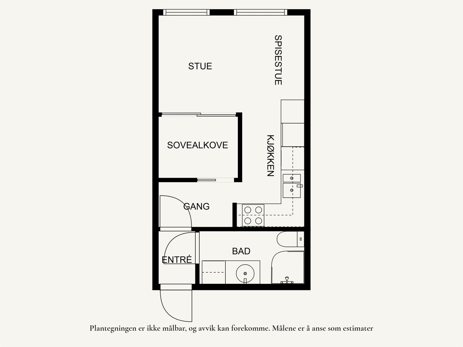 Plantegning - Leiligheten ligger i byggets 1.etasje Galleribilde