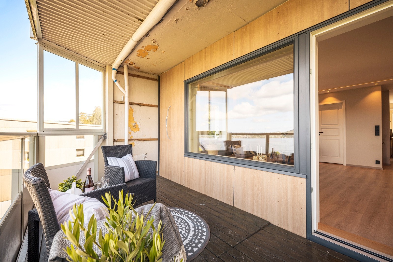 Fasaden blir oppgradert i regi av borettslaget. Galleribilde