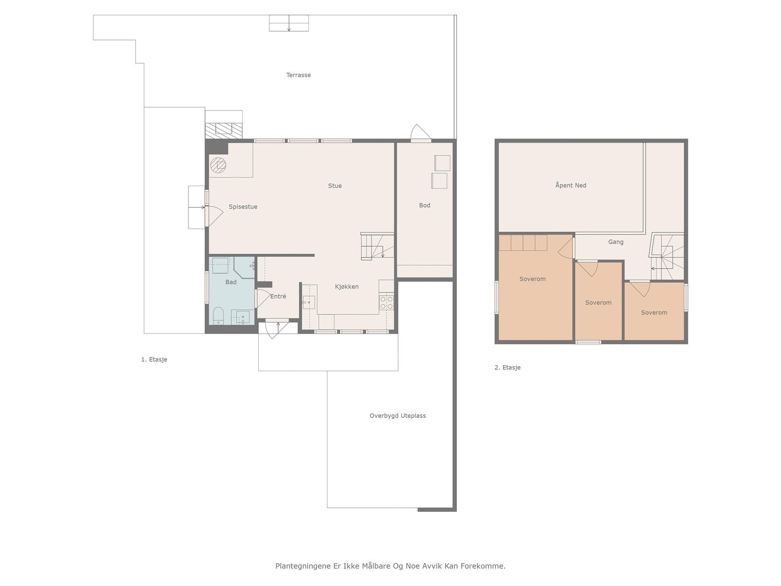 Plantegning begge etasjer Galleribilde