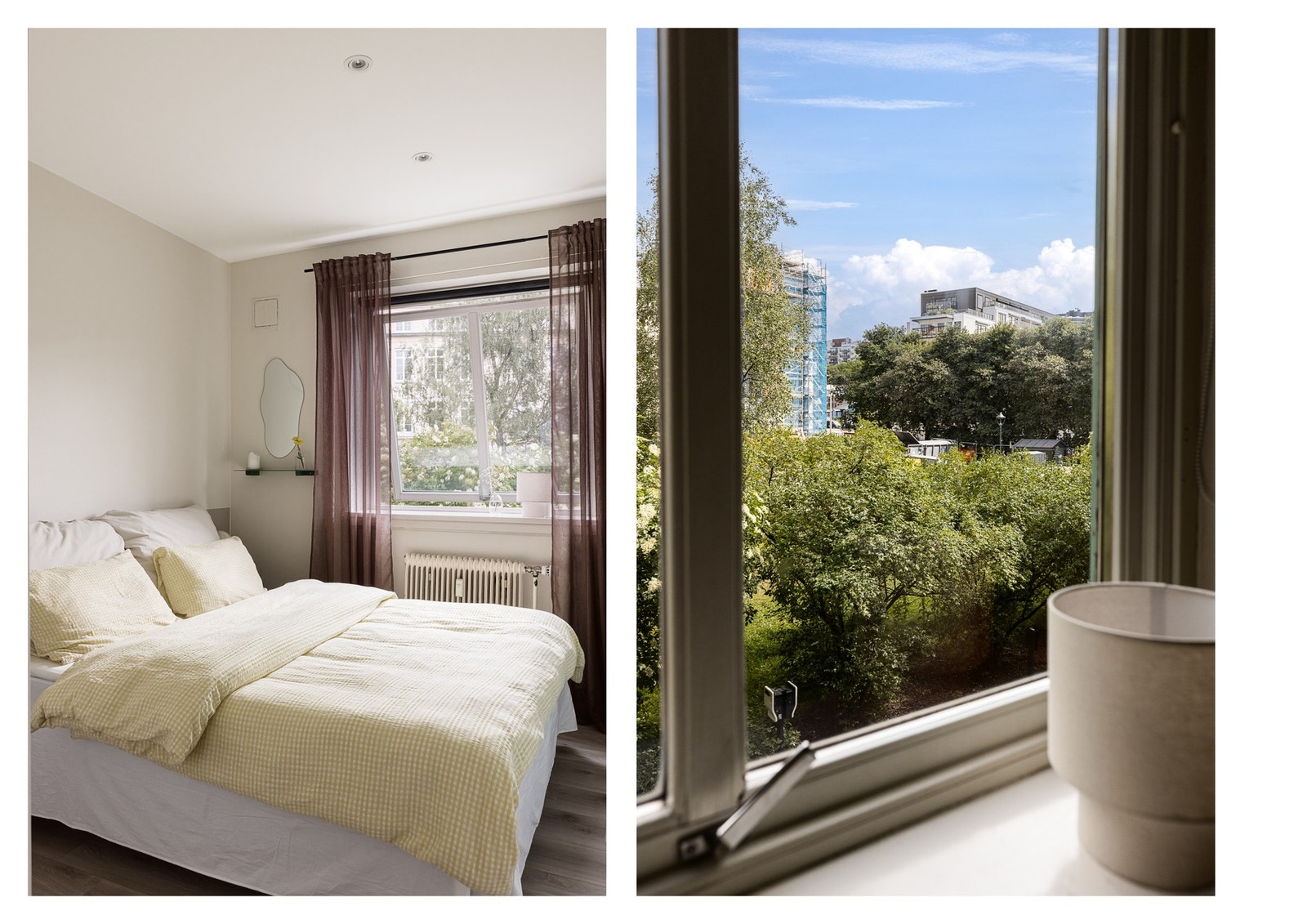 Luftig soverom med grønt utsyn. Galleribilde