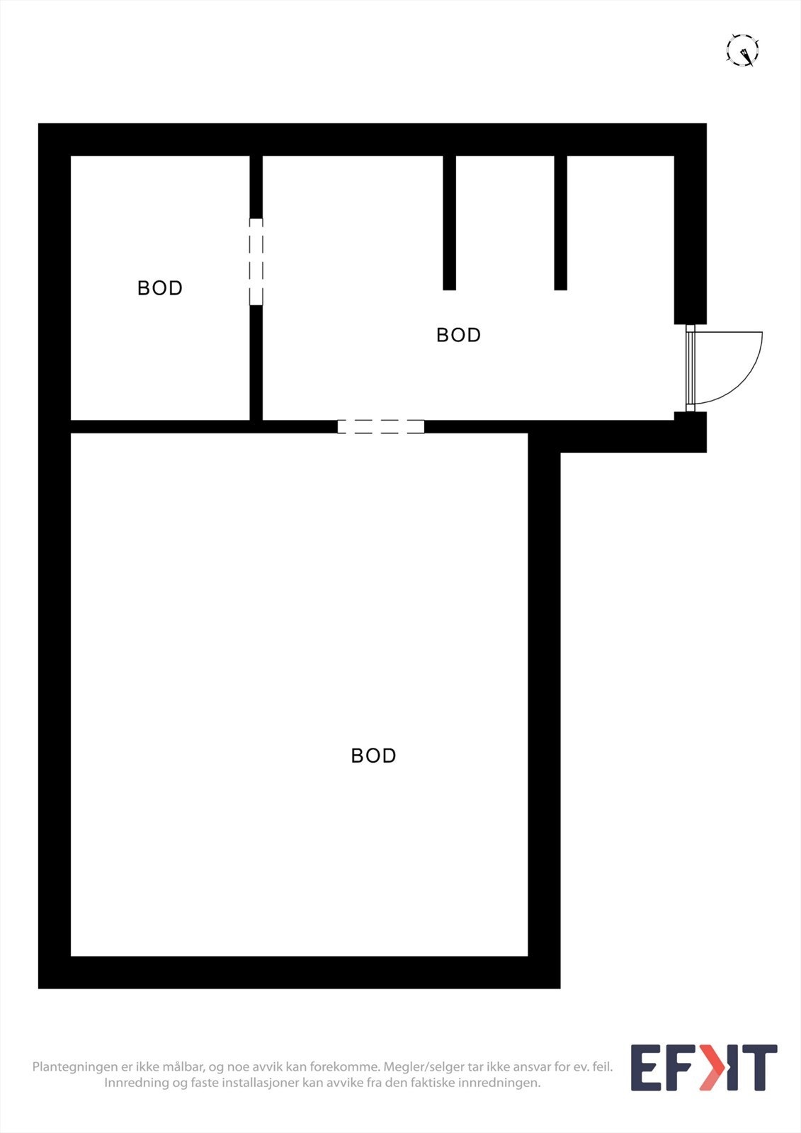 Den største boden ligger i enden av rorbua, mens det andre er tilbygget på siden. Galleribilde