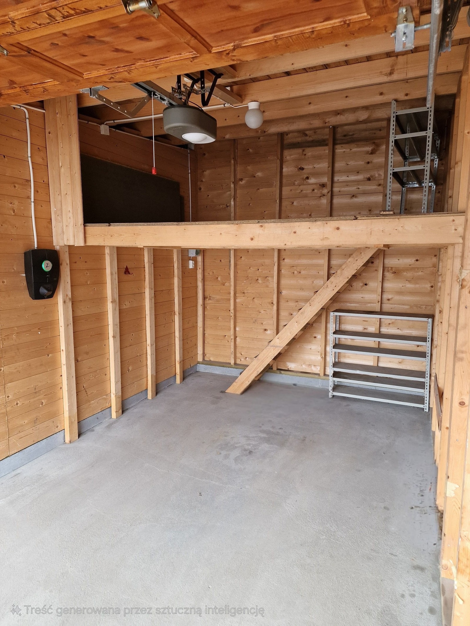 Det er bygget på ekstra lagringsplass i garasjen. Galleribilde