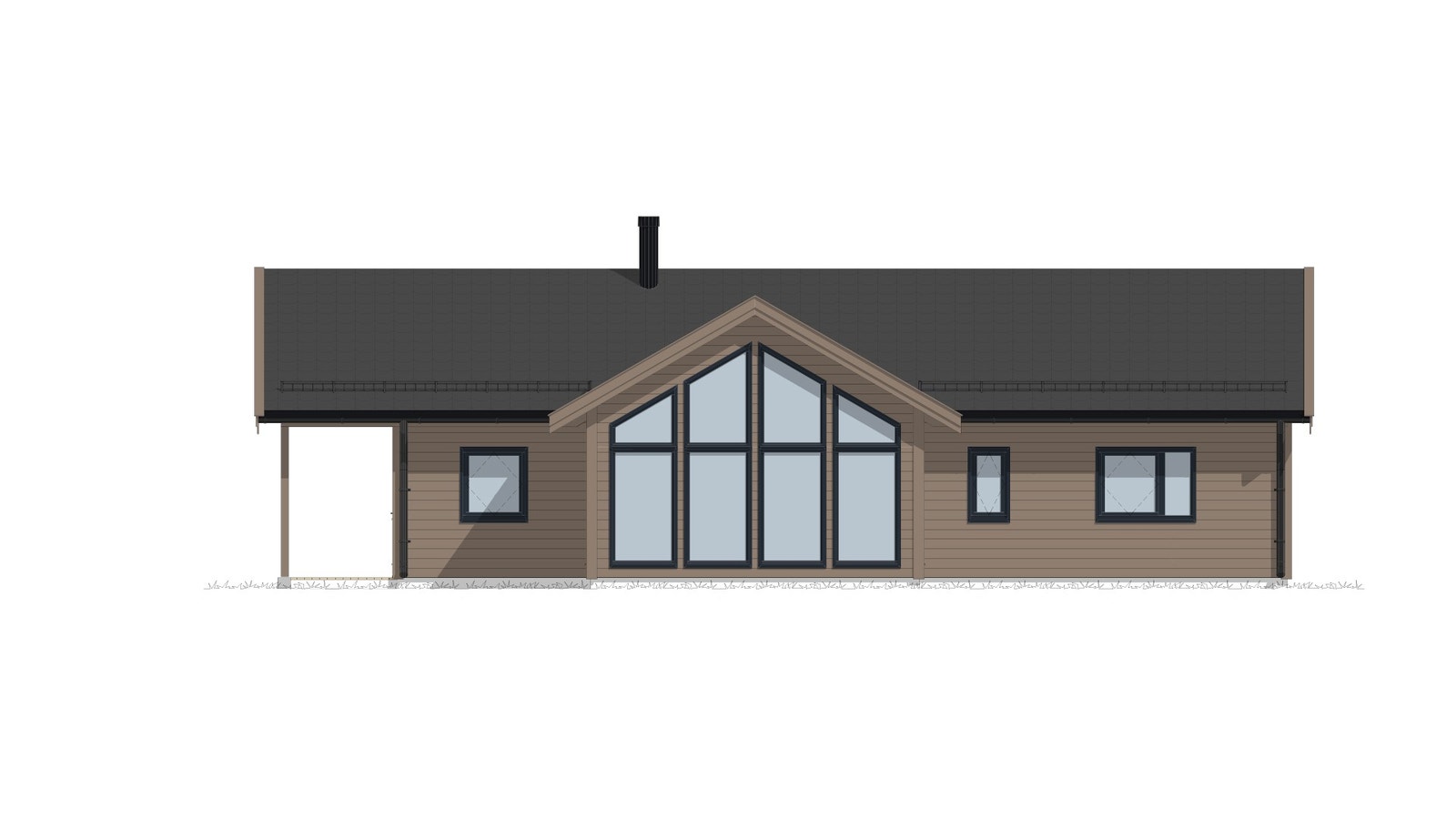 Fasade til hytta Blomsterenga fra Norgeshus. Galleribilde