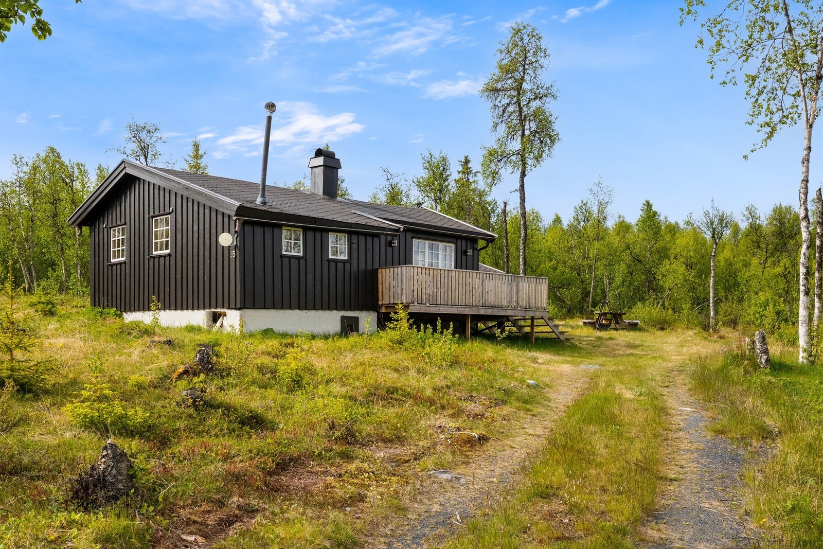 Plass til parkering utenfor hytta Galleribilde