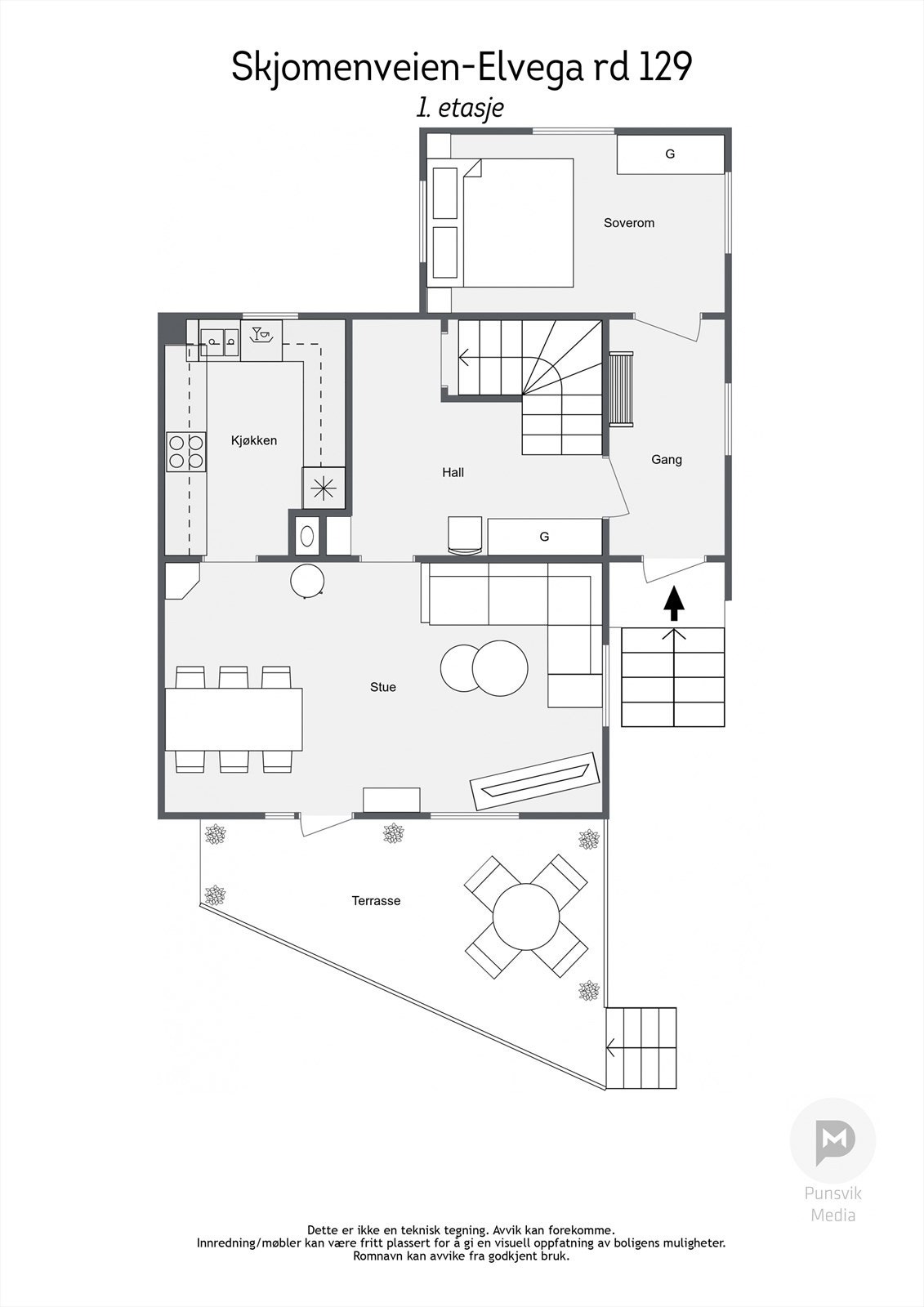 Plantegning 1. etasje Galleribilde