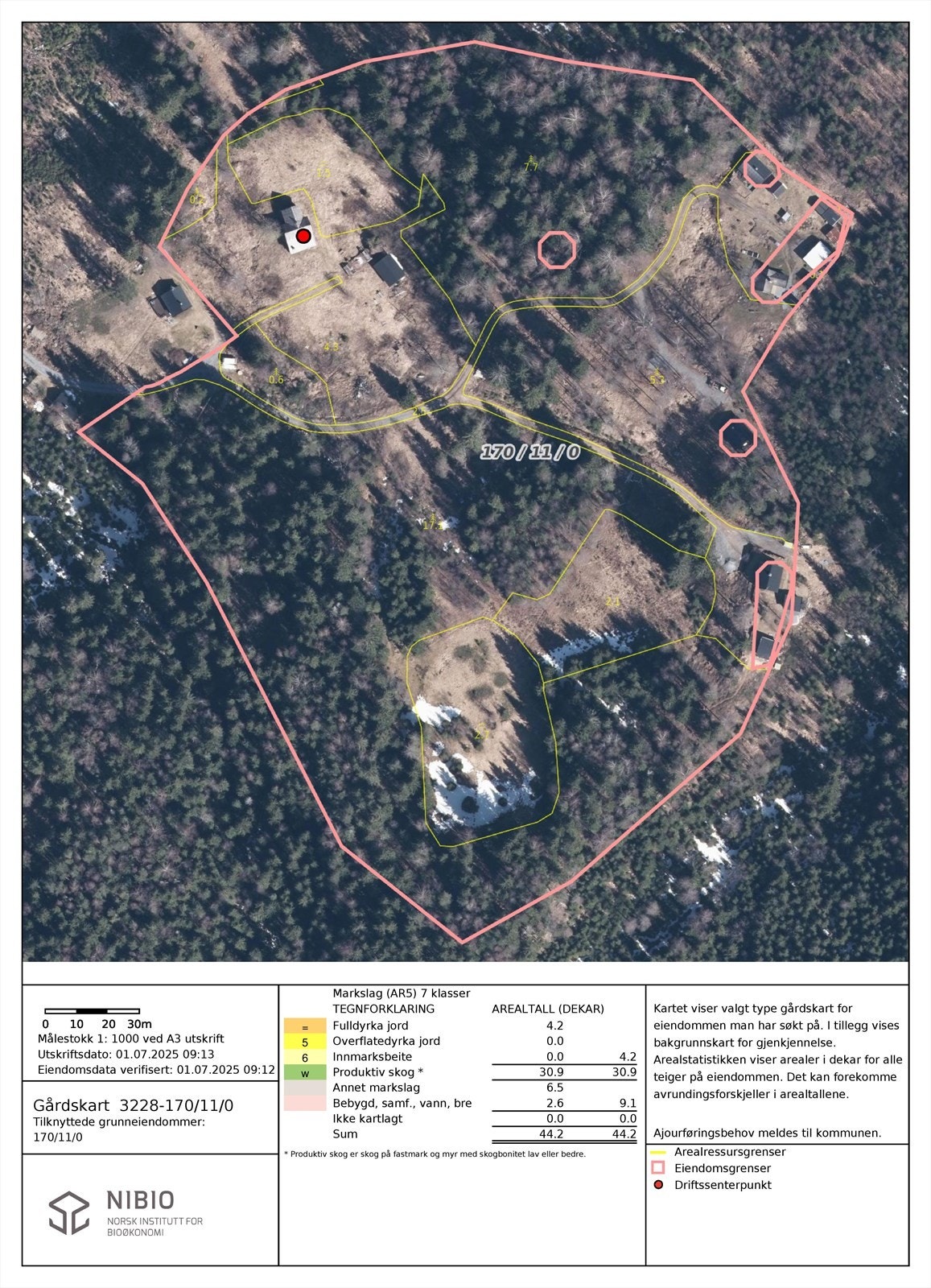 Gårdskart flyfoto Galleribilde