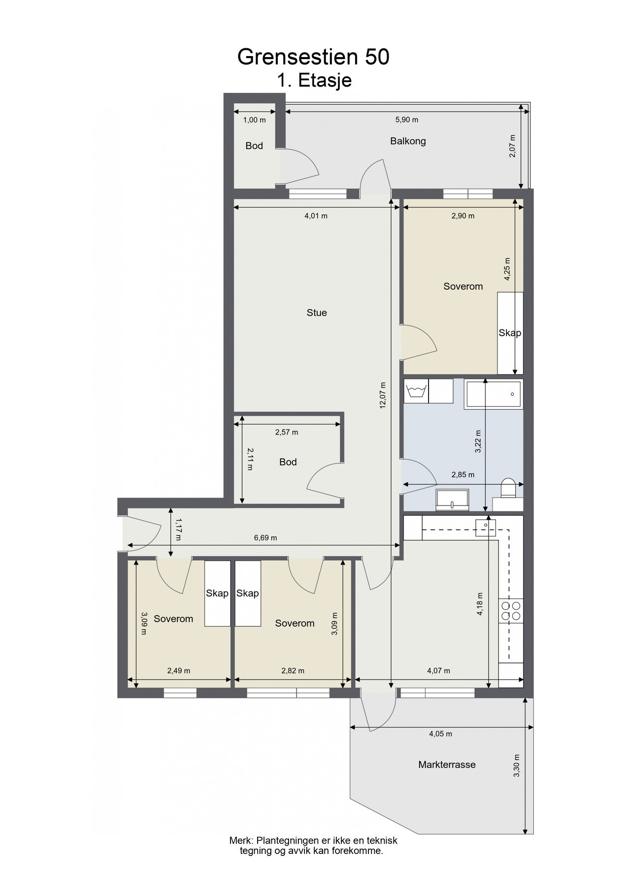 Plantenging, ta kontakt med megleren om du trenger noen flere mål. Galleribilde