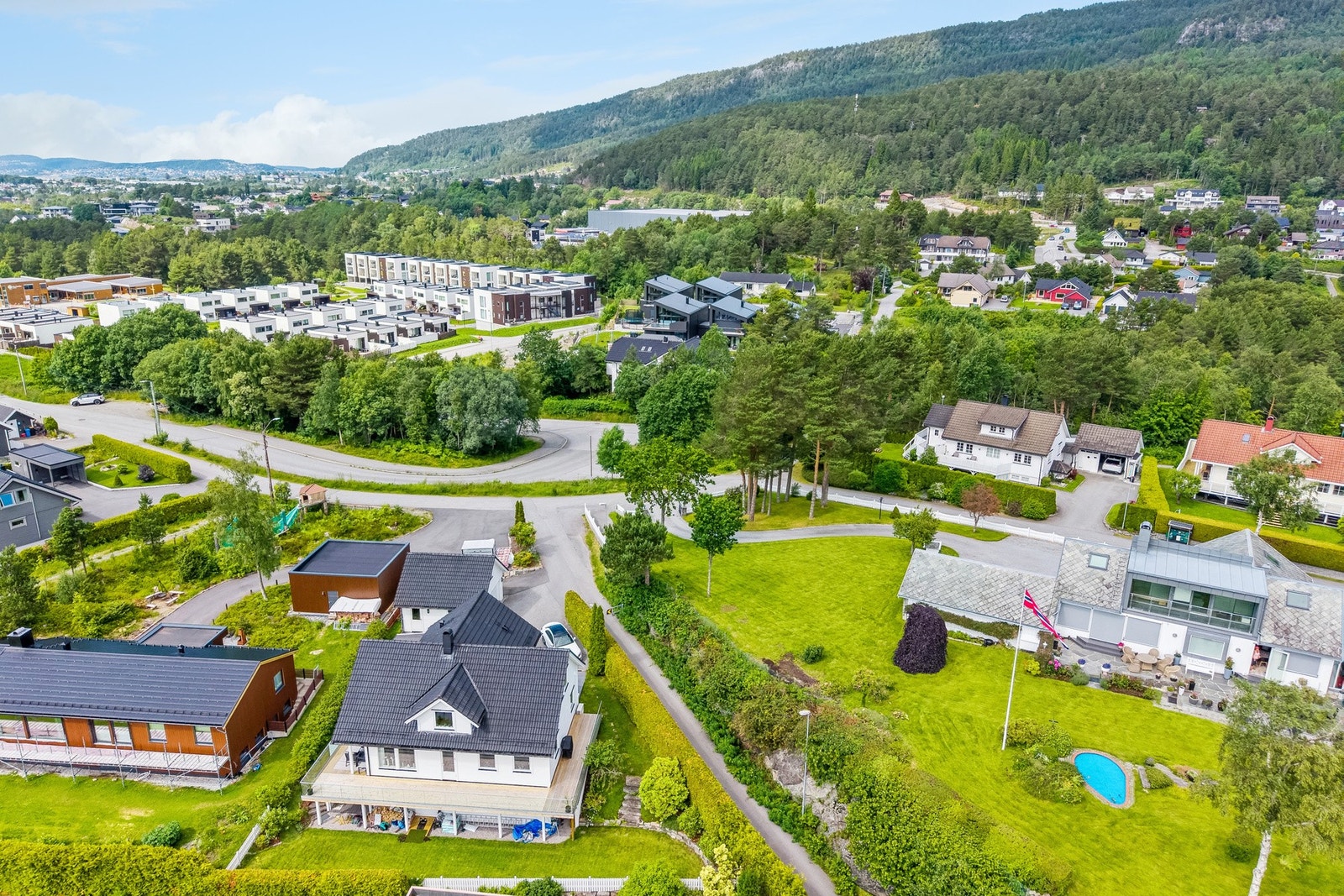 Området består primært av eneboliger, men også nyere småhusbebyggelse. Galleribilde