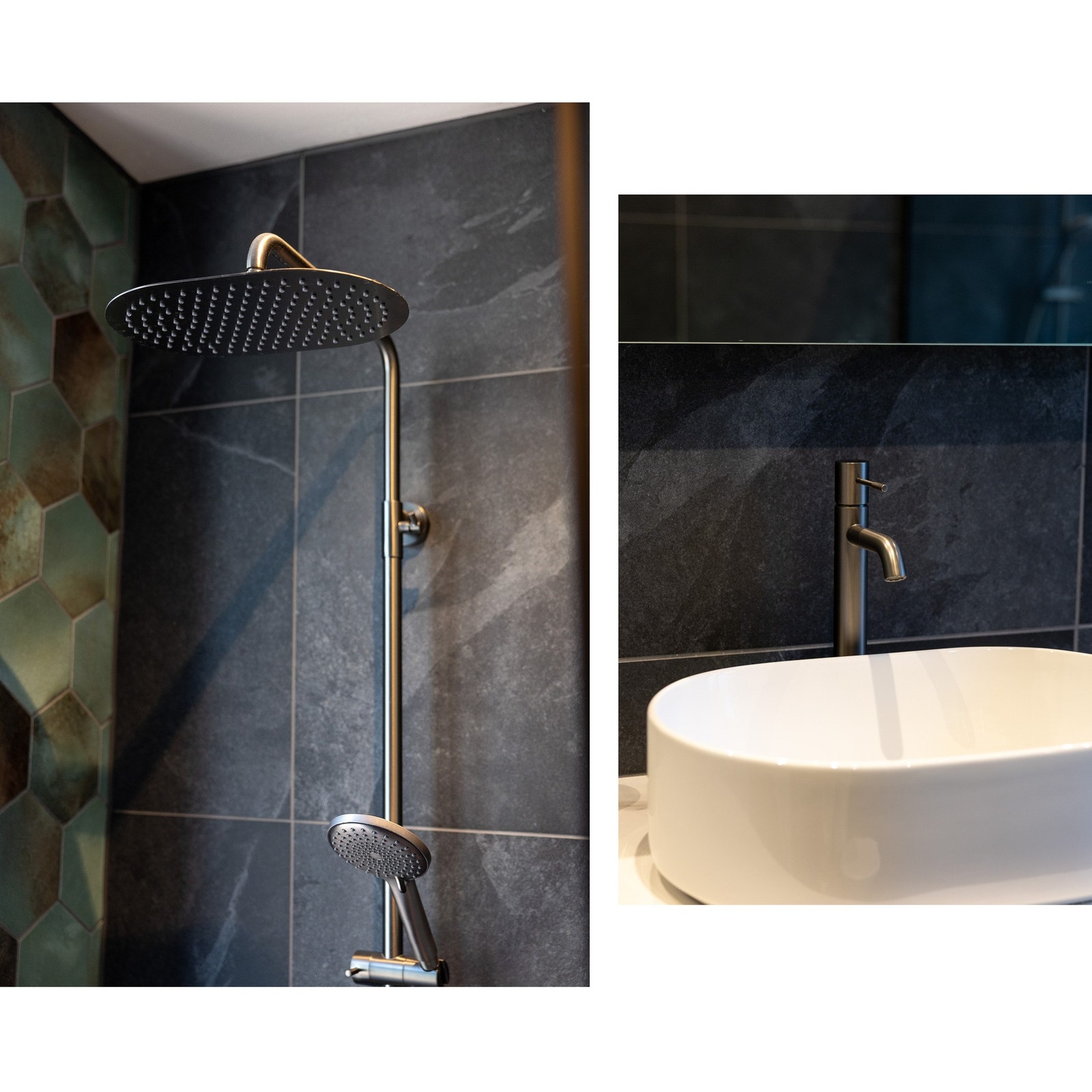 Det er varmekabler i gulv og downlights i himling. Galleribilde