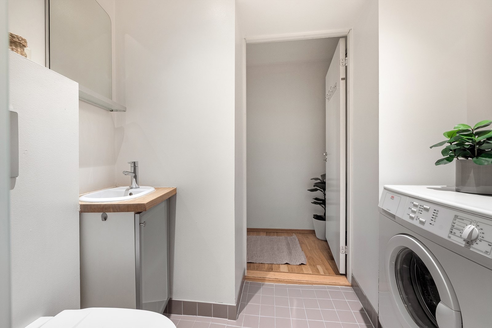 Her er det opplegg for vaskemaskin. Galleribilde