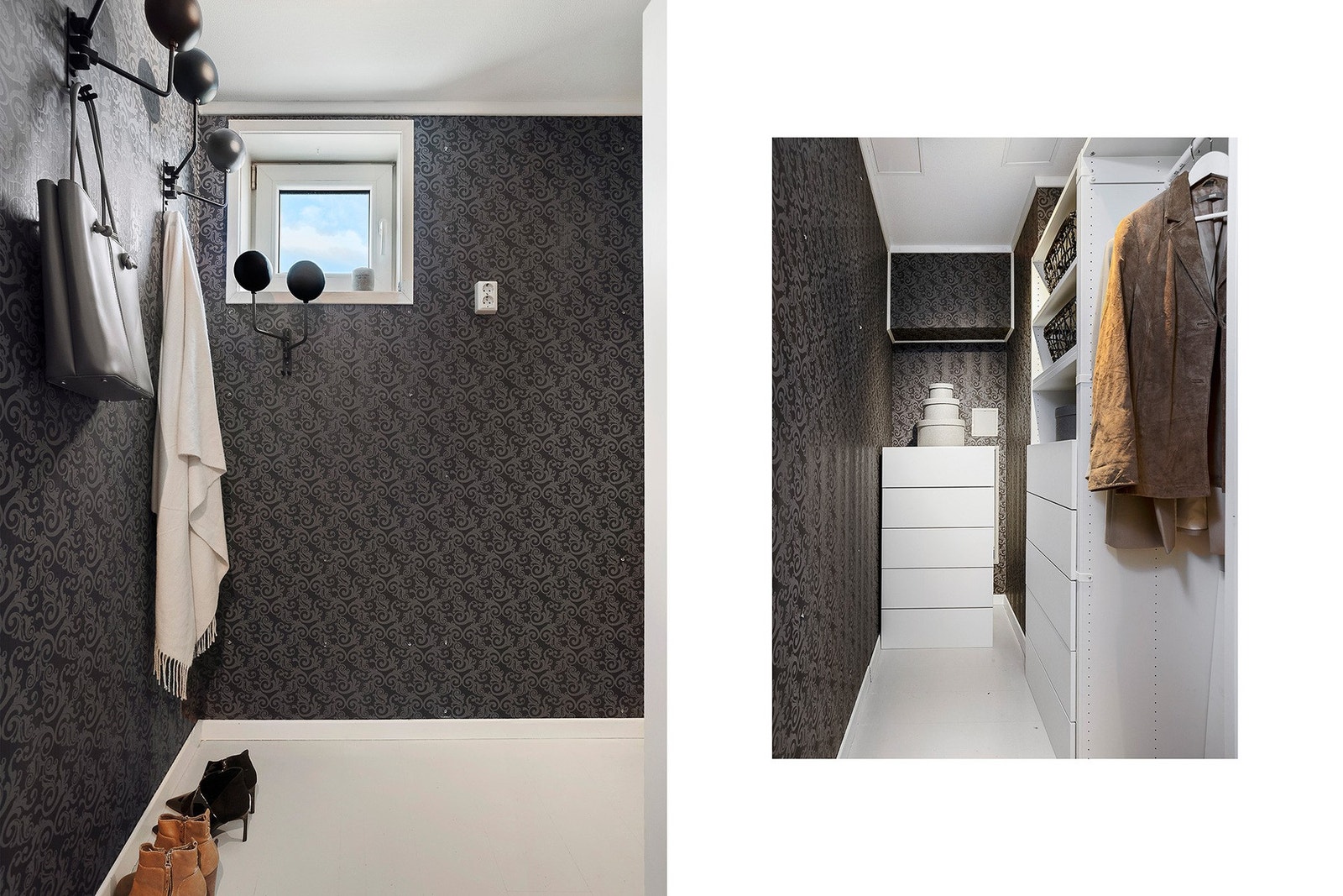 Romslig bod/ garderoberom med vindu - Her er også adkomst til teknisk romm for ventilasjon, regulering via panel på veggen utenfor Galleribilde