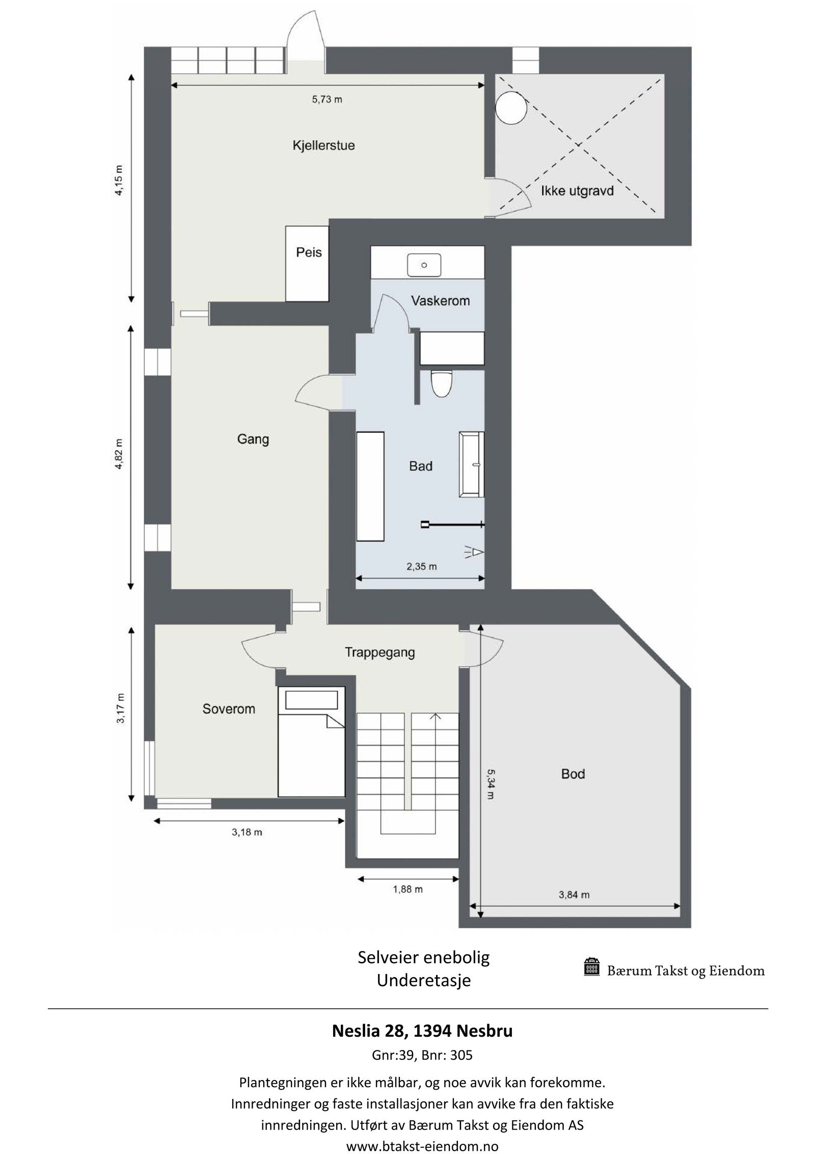 Plantegning underetasje Galleribilde
