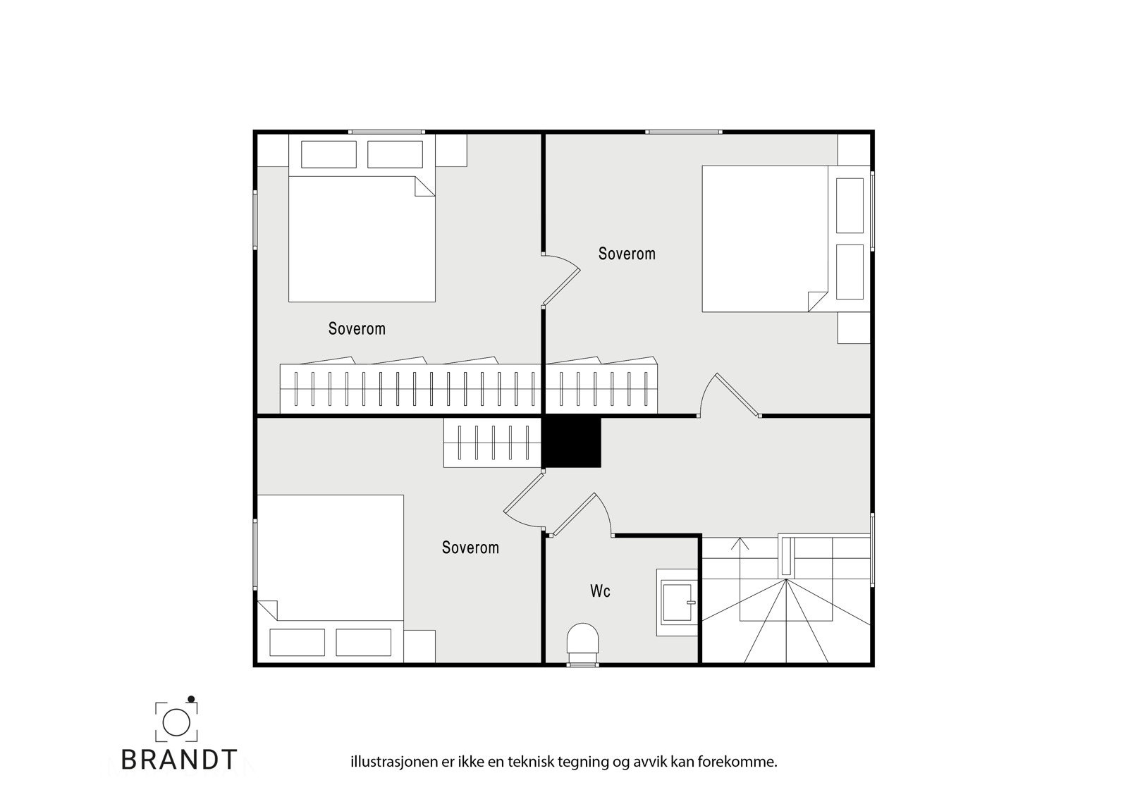 Plantegning loftsetasjen. Galleribilde