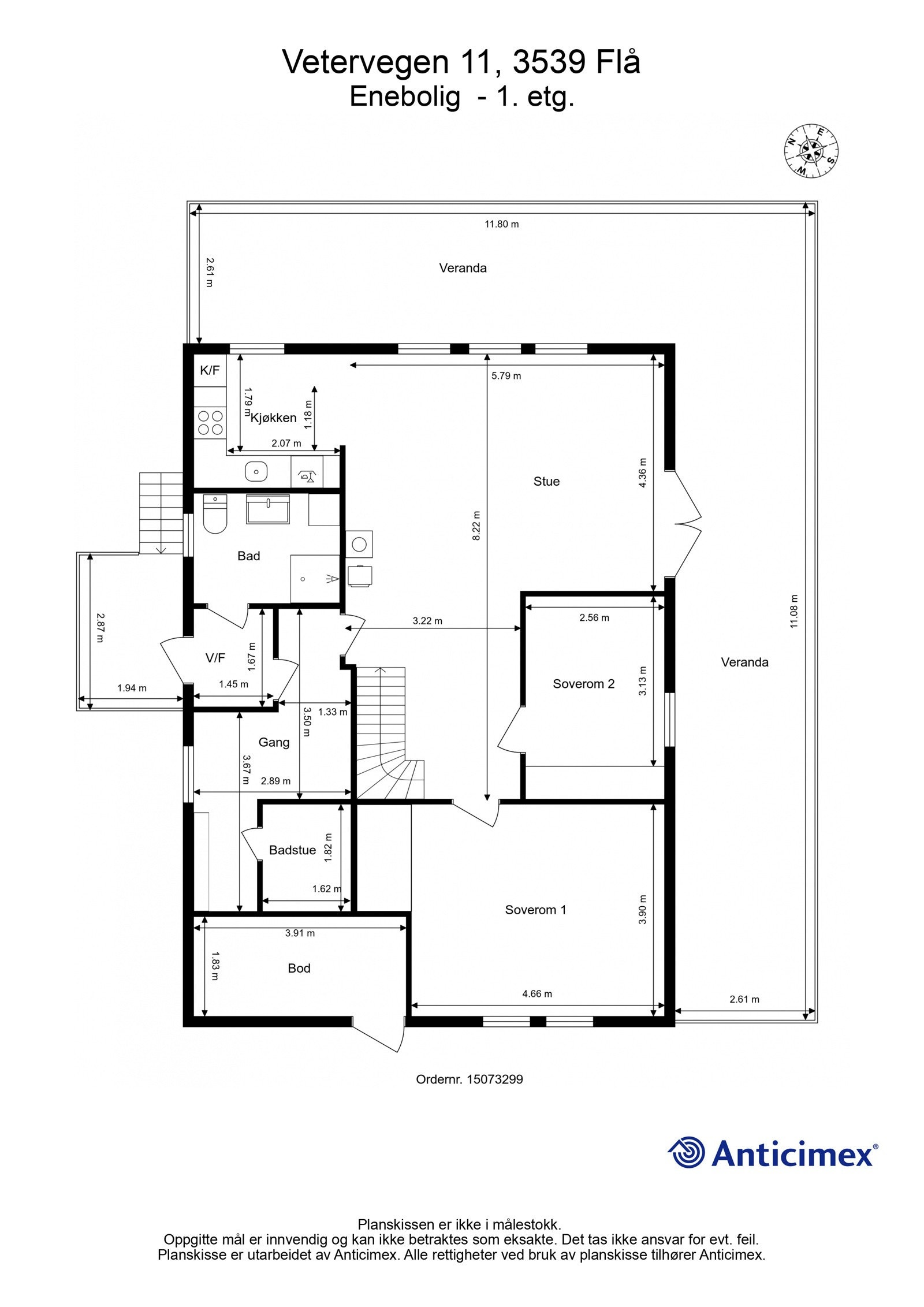 Plantegning 1. etasje Galleribilde