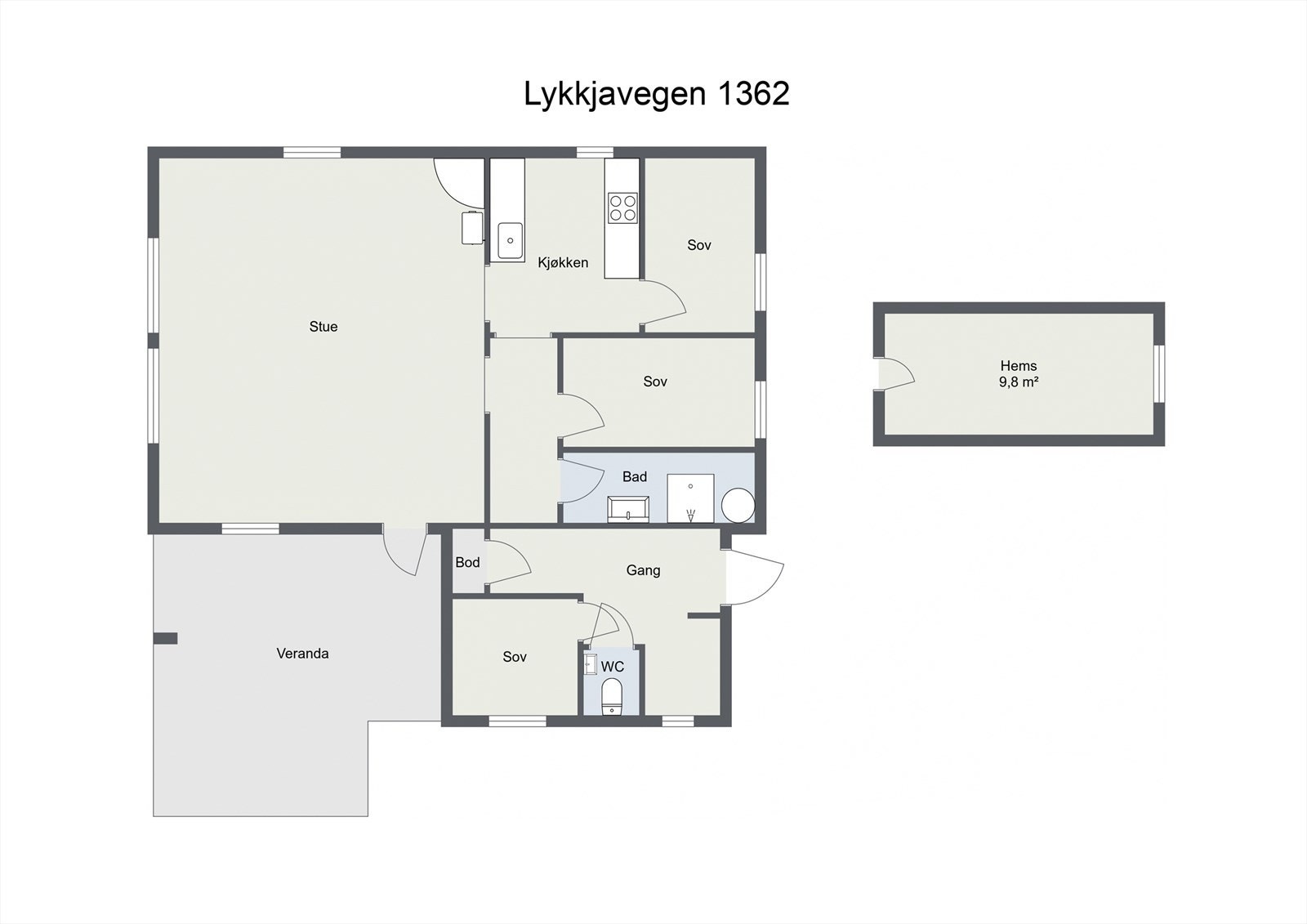 Plantegning - Hovedhytte. Galleribilde