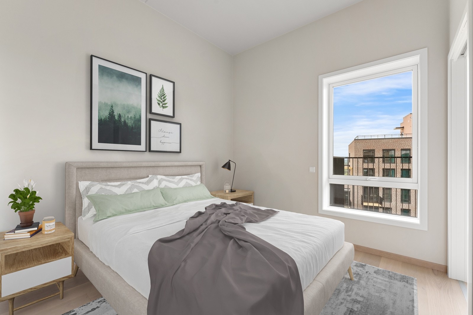 Soverom - Dette er salg av kontrakt og bildet er fra en annen ferdigstilt leilighet i bygget for å vise materialvalg Galleribilde