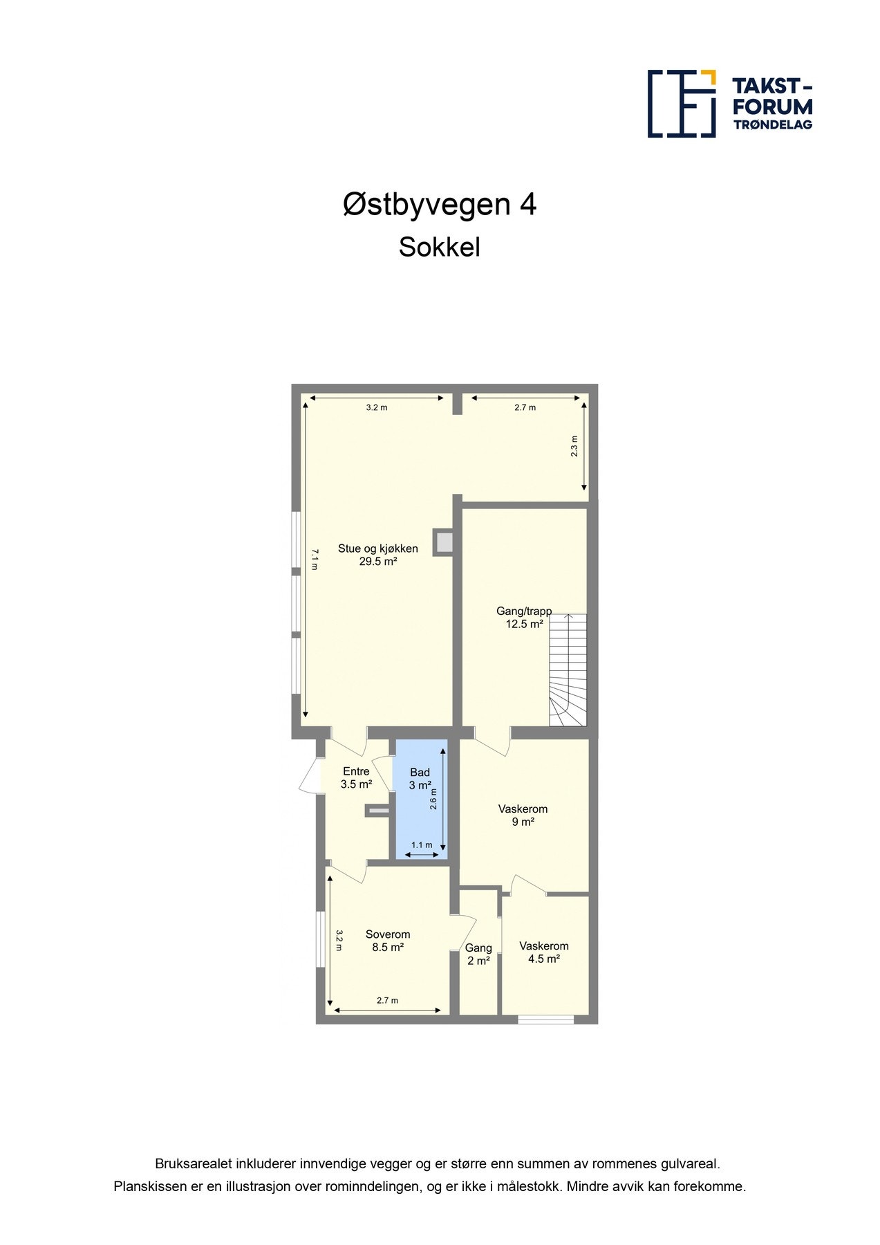 Planskisse sokkeletasje. Galleribilde