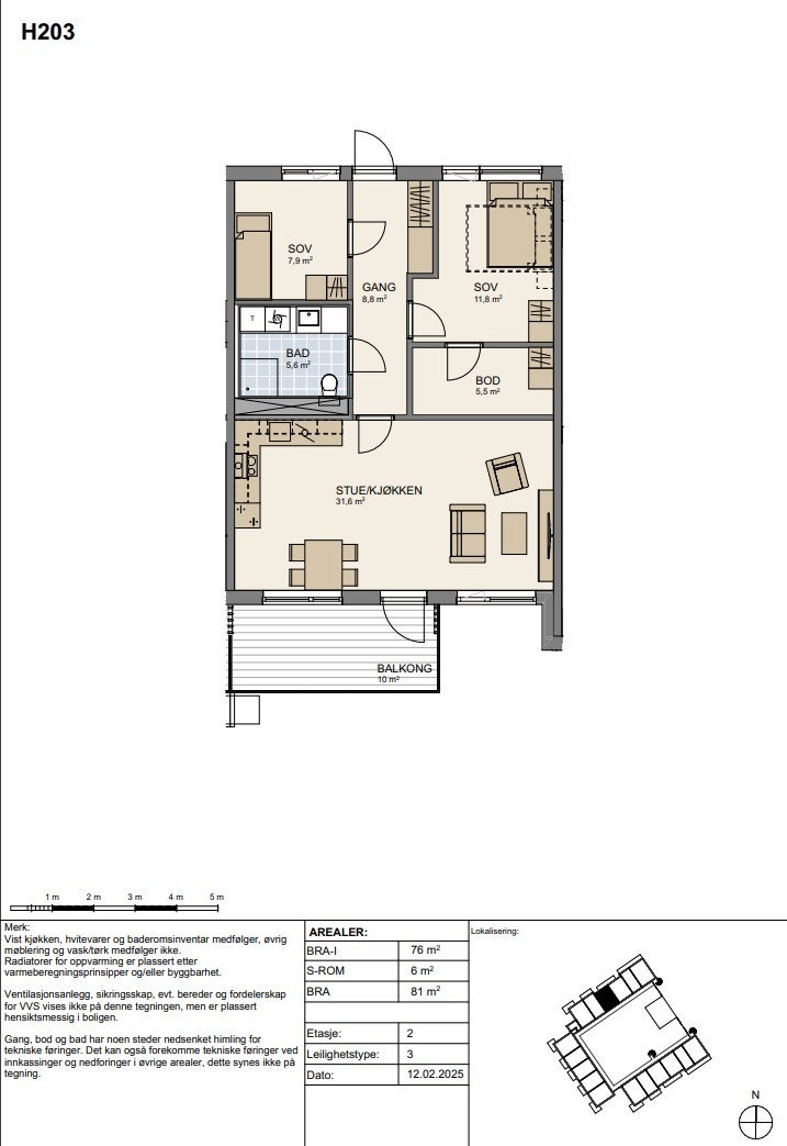 Plantegning H203 Galleribilde