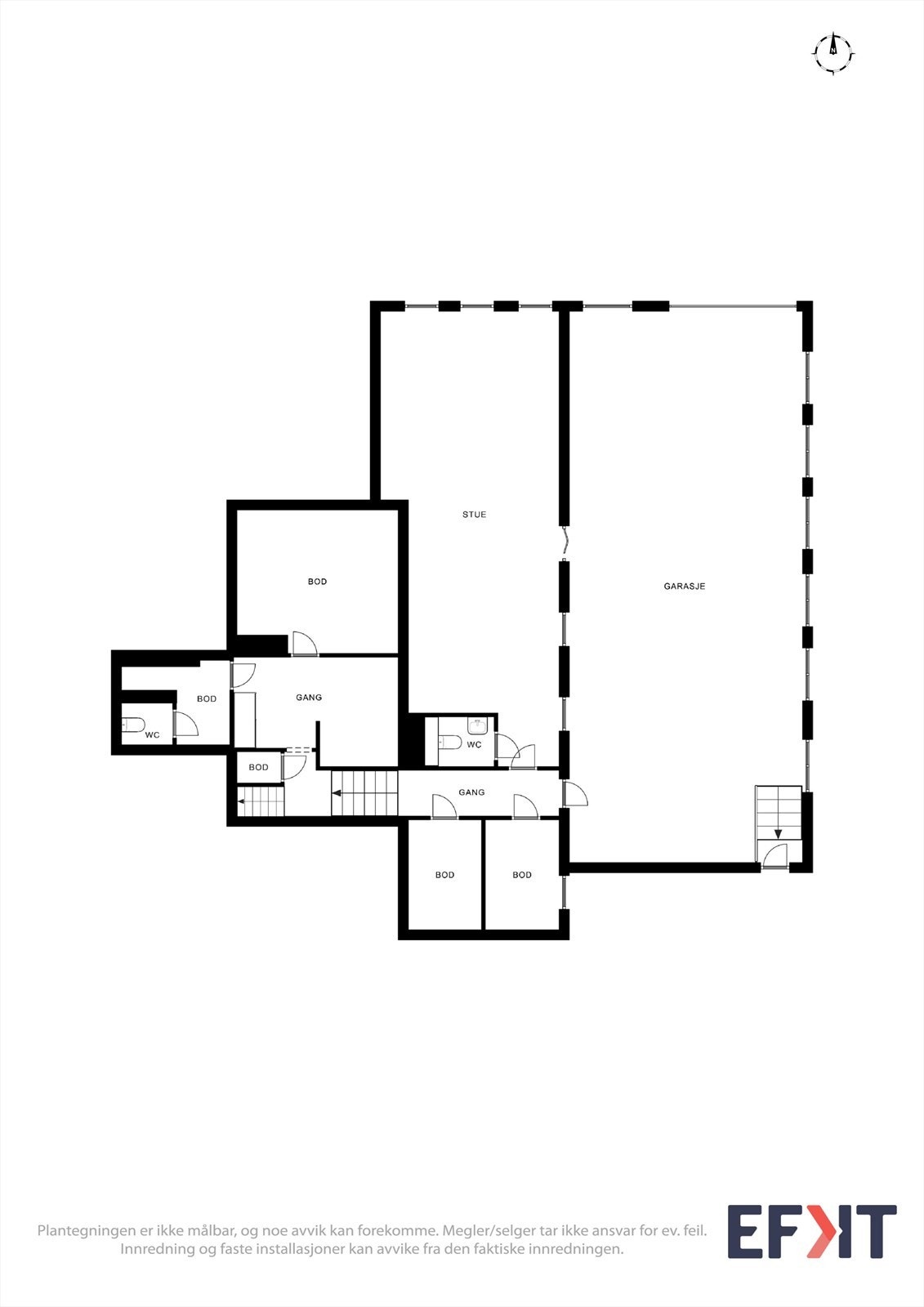 Plantegning kjeller og garasje/verksted Galleribilde