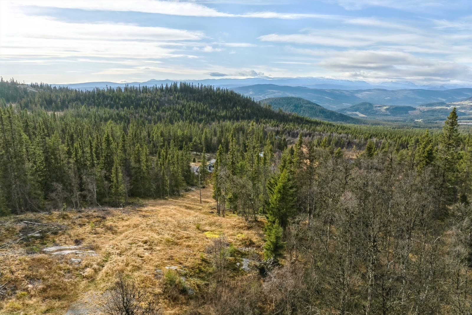 Tomten selges med en byggeklausul med forutsetning om at hytte skal leveres fra G-Thue Håndlafting og Sagbruk. Galleribilde