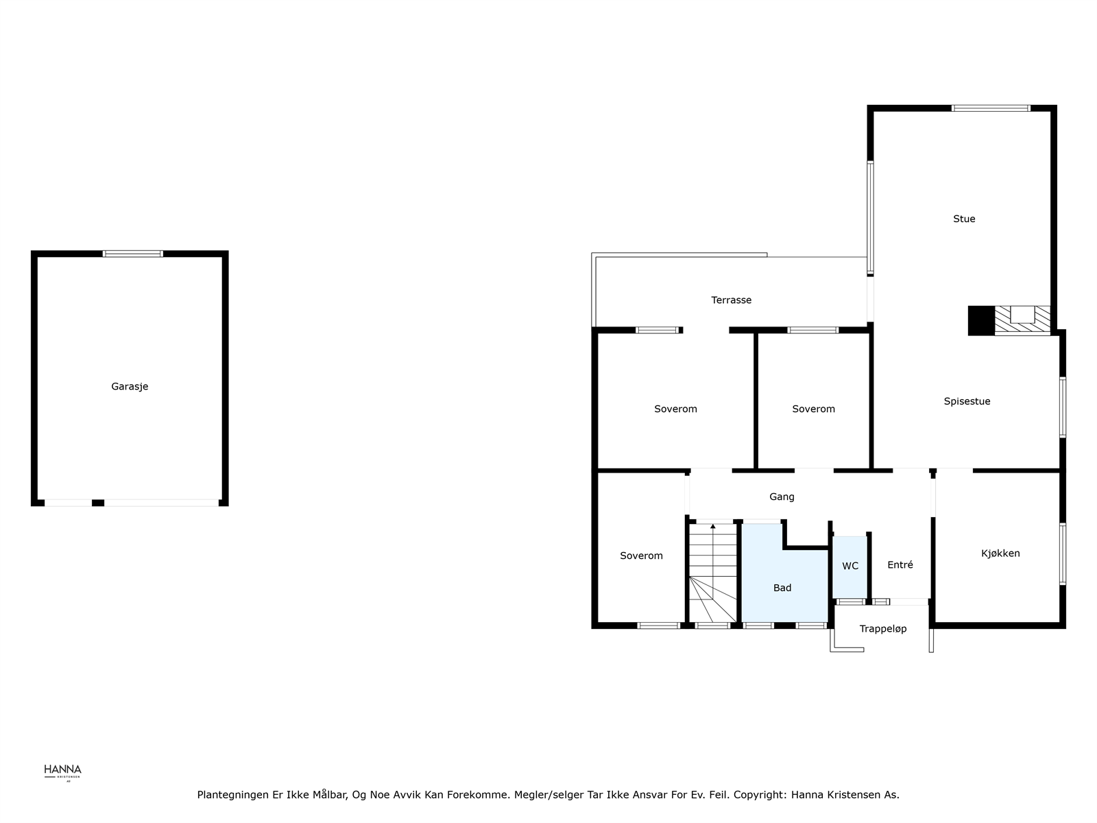 Plantegning 1.etasje og garasje Galleribilde