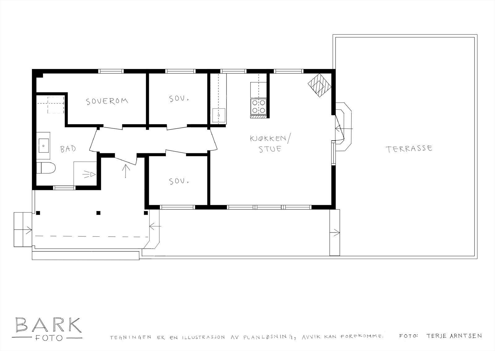 Plantegning. I tillegg er det utvendig bod og loft med god lagringsplass. Galleribilde