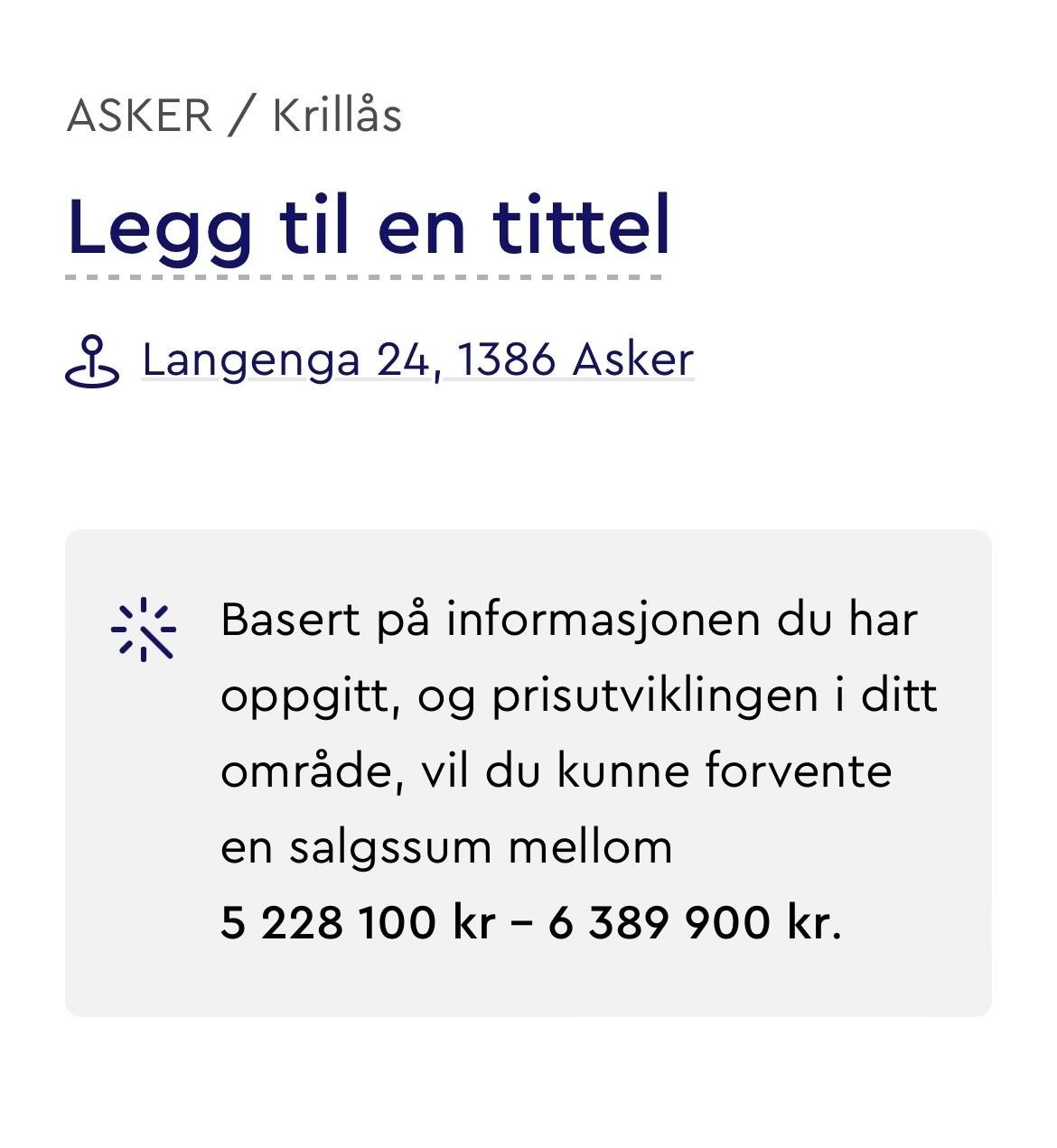 Fått antatt salgstakst. Fra 4.4 til 6 mill. Selger for ca.4,4 mill Galleribilde