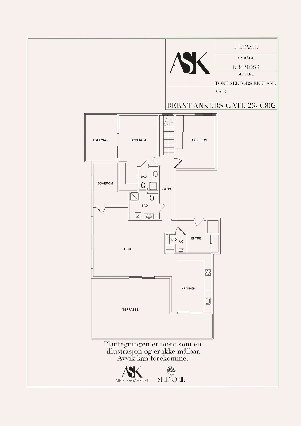 Plantegning 9. etasje Galleribilde