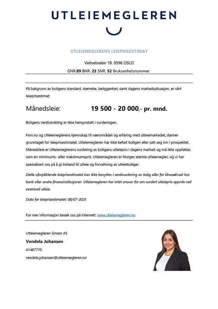 Leieprisvurdering Galleribilde