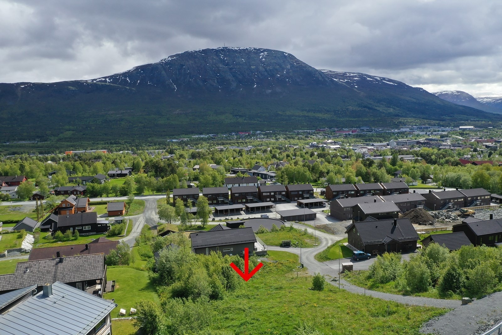 Tomten består i dag av naturlig vegetasjon med gressbakke og løvtrær/busker samt noe berg/store steiner Galleribilde