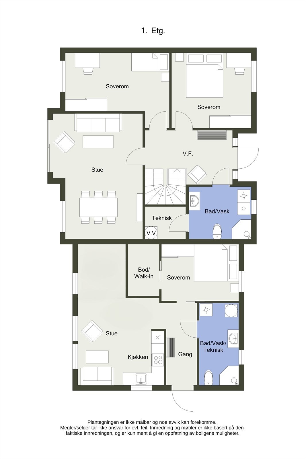 Planskisse 2D - 1.etasje Galleribilde